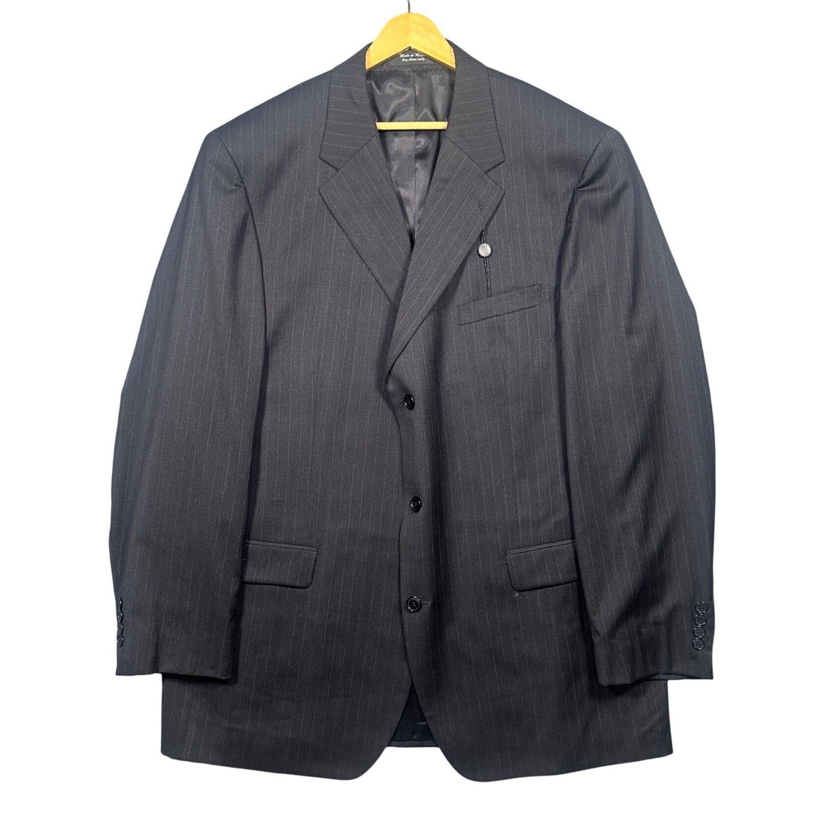 Other Gianfranco Ruffini Suit Mens 48XL Charcoal Grey Pinstripe Size 48L - 2 Thumbnail