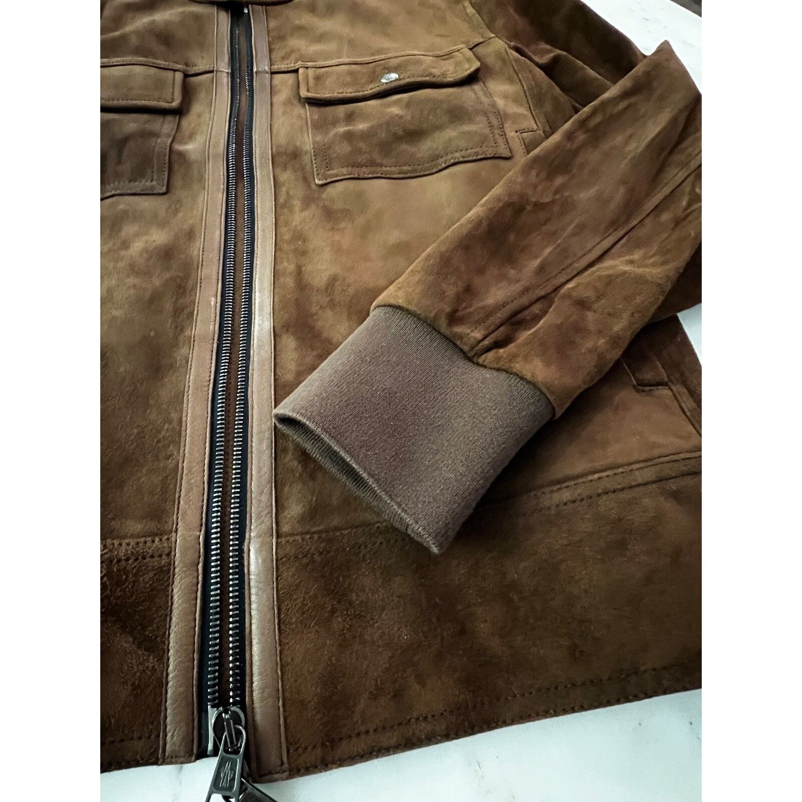 Moncler $3660 Moncler Courry Suede Biker Jacket Brown Men Size 2 NEW Size US M / EU 48-50 / 2 - 6 Thumbnail