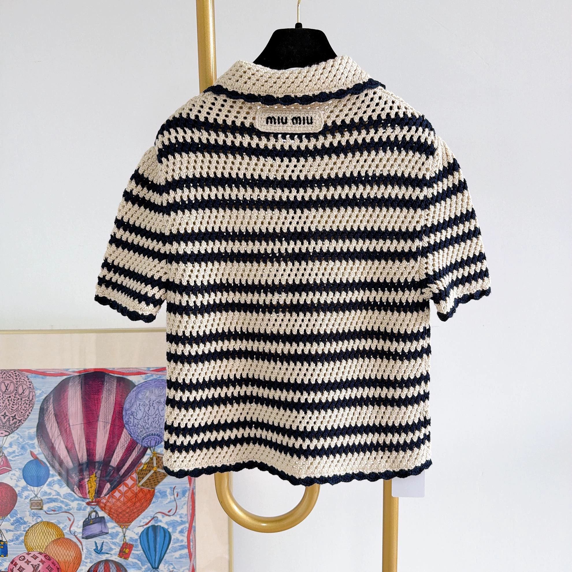 Miu Miu MIU MIU women's color blocked striped knit top 36 ZY 6086 Size XS / US 0-2 / IT 36-38 - 2 Thumbnail