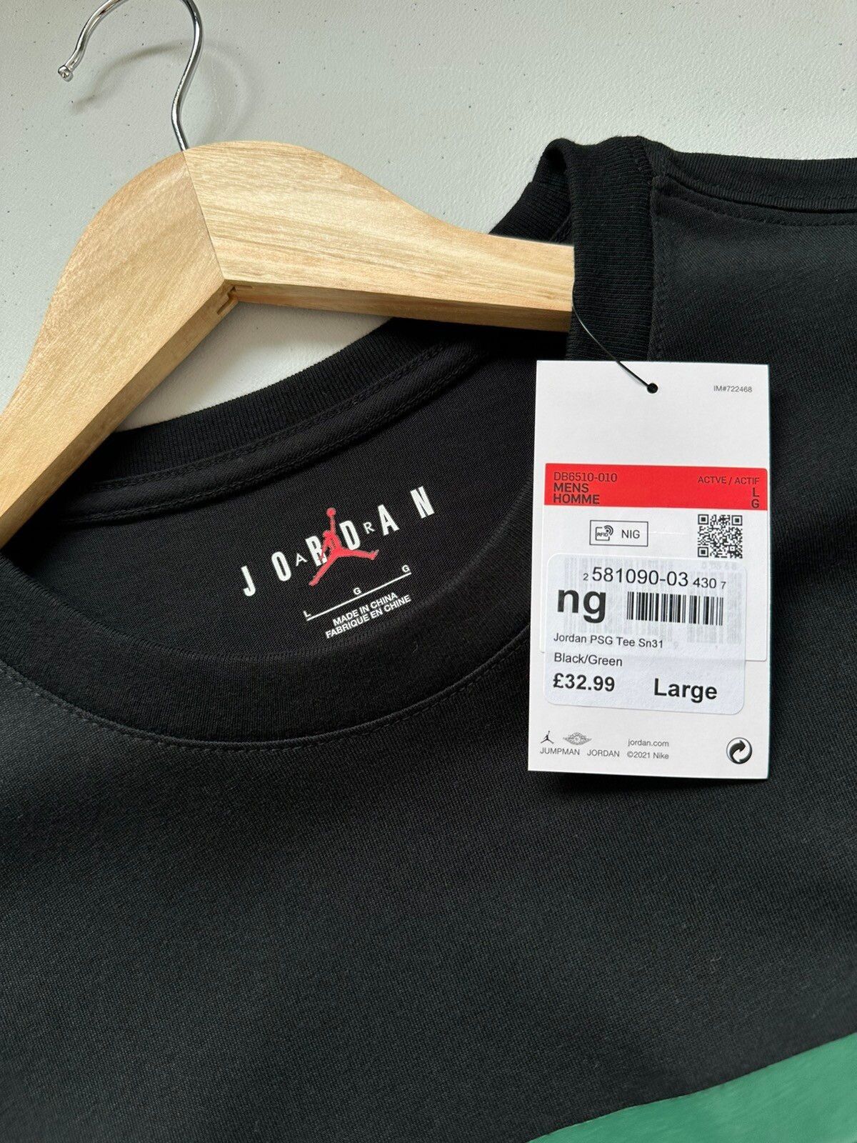 Jordan Brand Nike Jordan PSG Paris Saint Germain Wordmark Tee Size US L / EU 52-54 / 3 - 7 Thumbnail