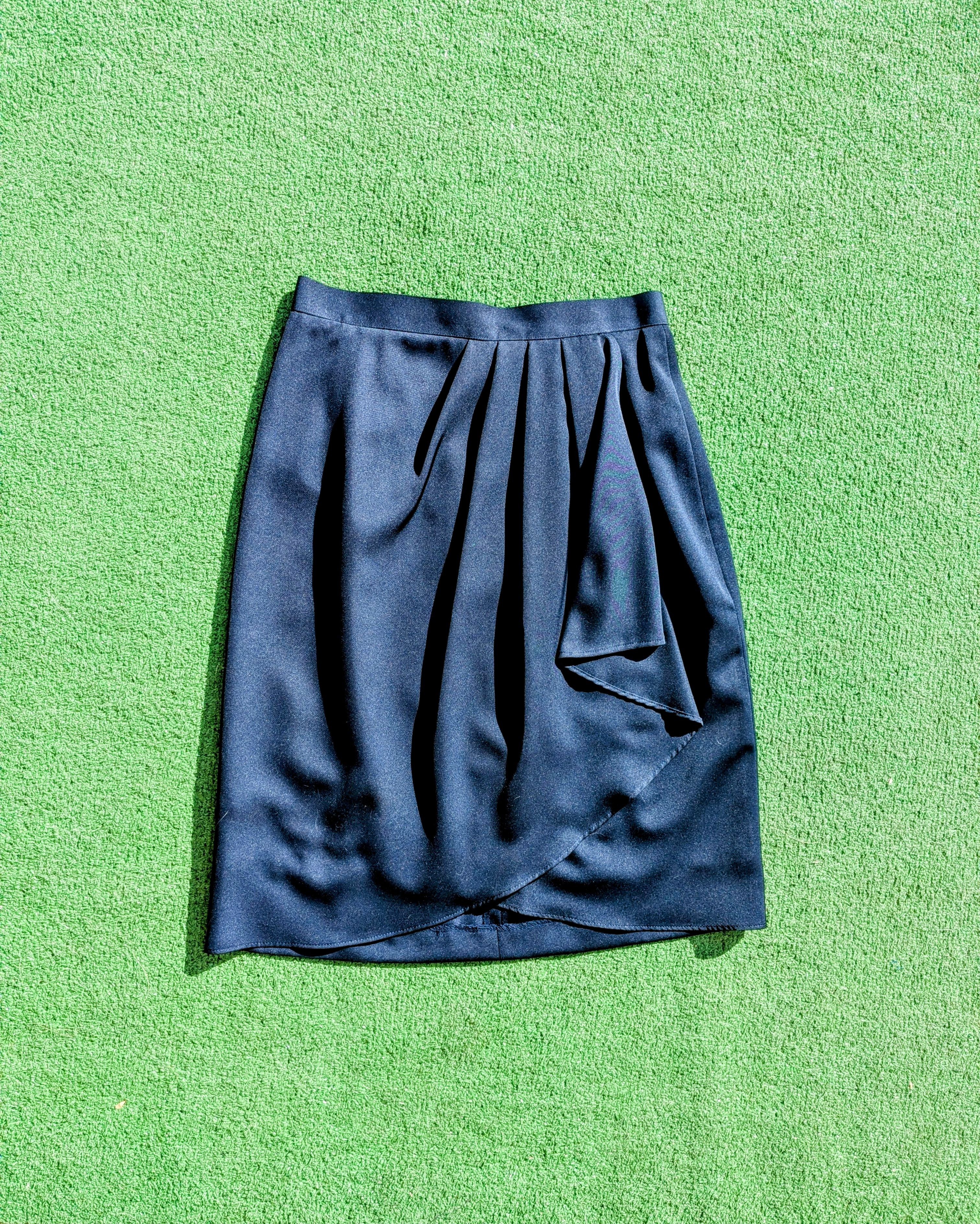 Vintage Vintage 1980s Petite Ruffled Retro A-Line Midi Skirt EUC Size 26" / US 2 / IT 38 - 9 Thumbnail