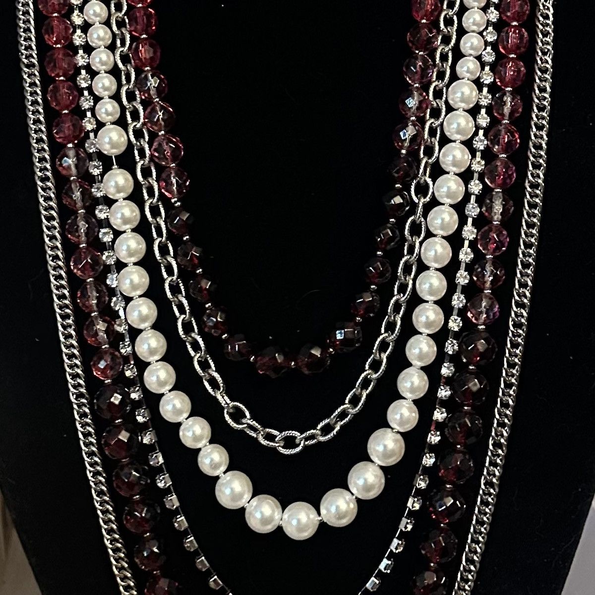 White House Black Market WHBM long multi chain bead and pearl necklace Size ONE SIZE - 2 Thumbnail