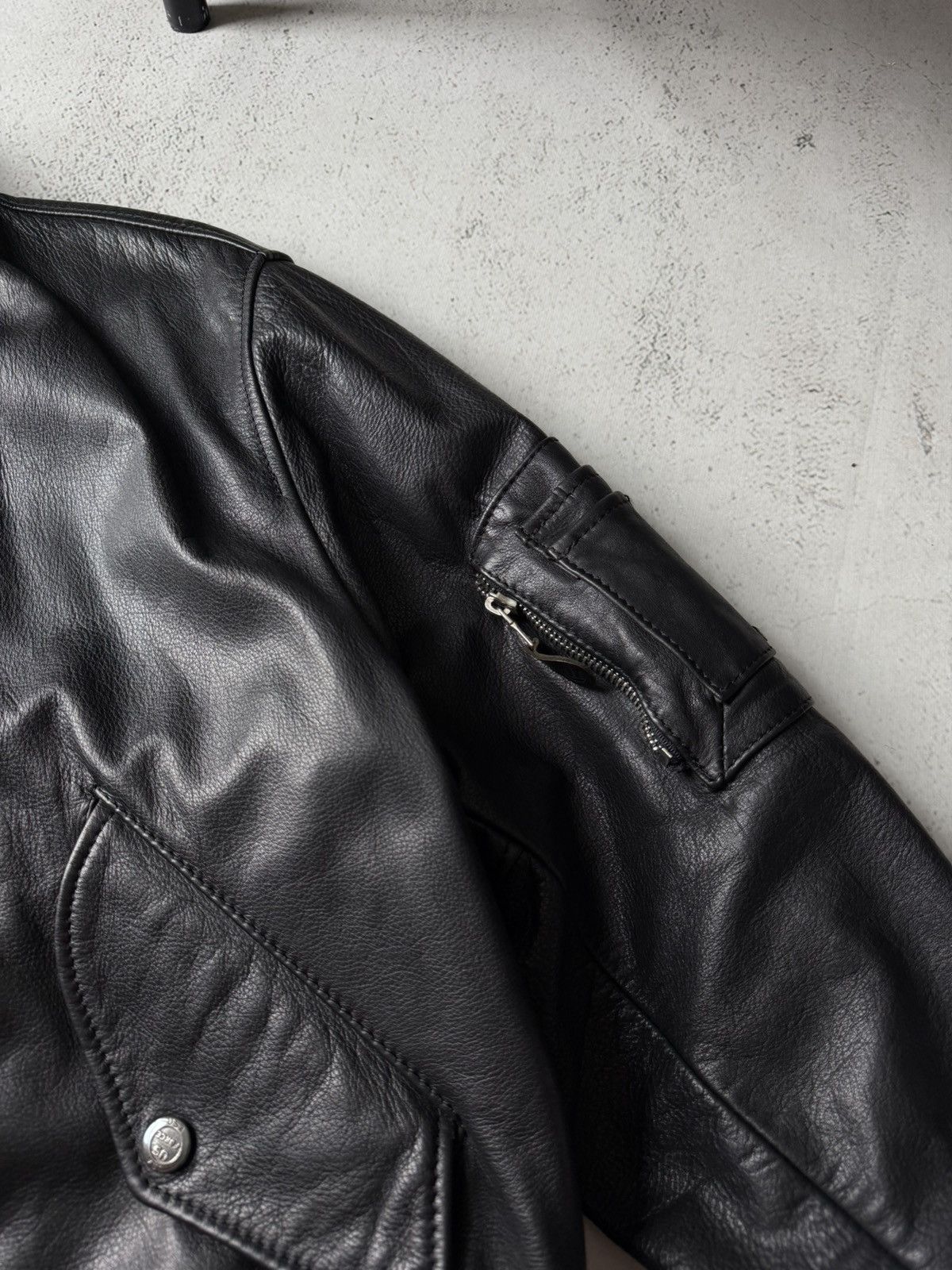 Leather U.S. Force Air Flying MA1 Aviator Leather Army Jacket Bomber Size US L / EU 52-54 / 3 - 6 Thumbnail