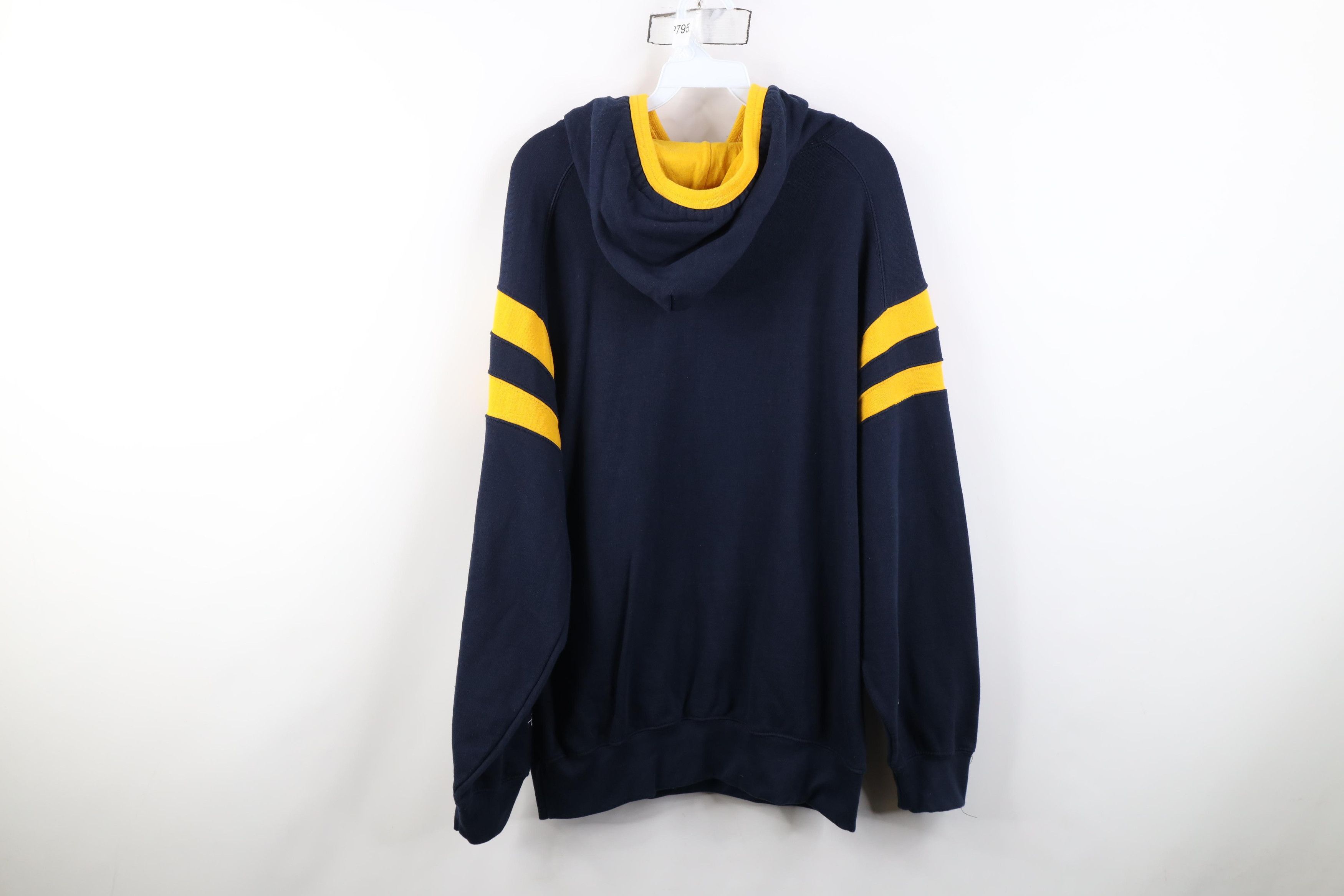 Vintage Vintage 90s Y2K Baseball Hoodie Sweatshirt Striped Blue Size US L / EU 52-54 / 3 - 10 Thumbnail