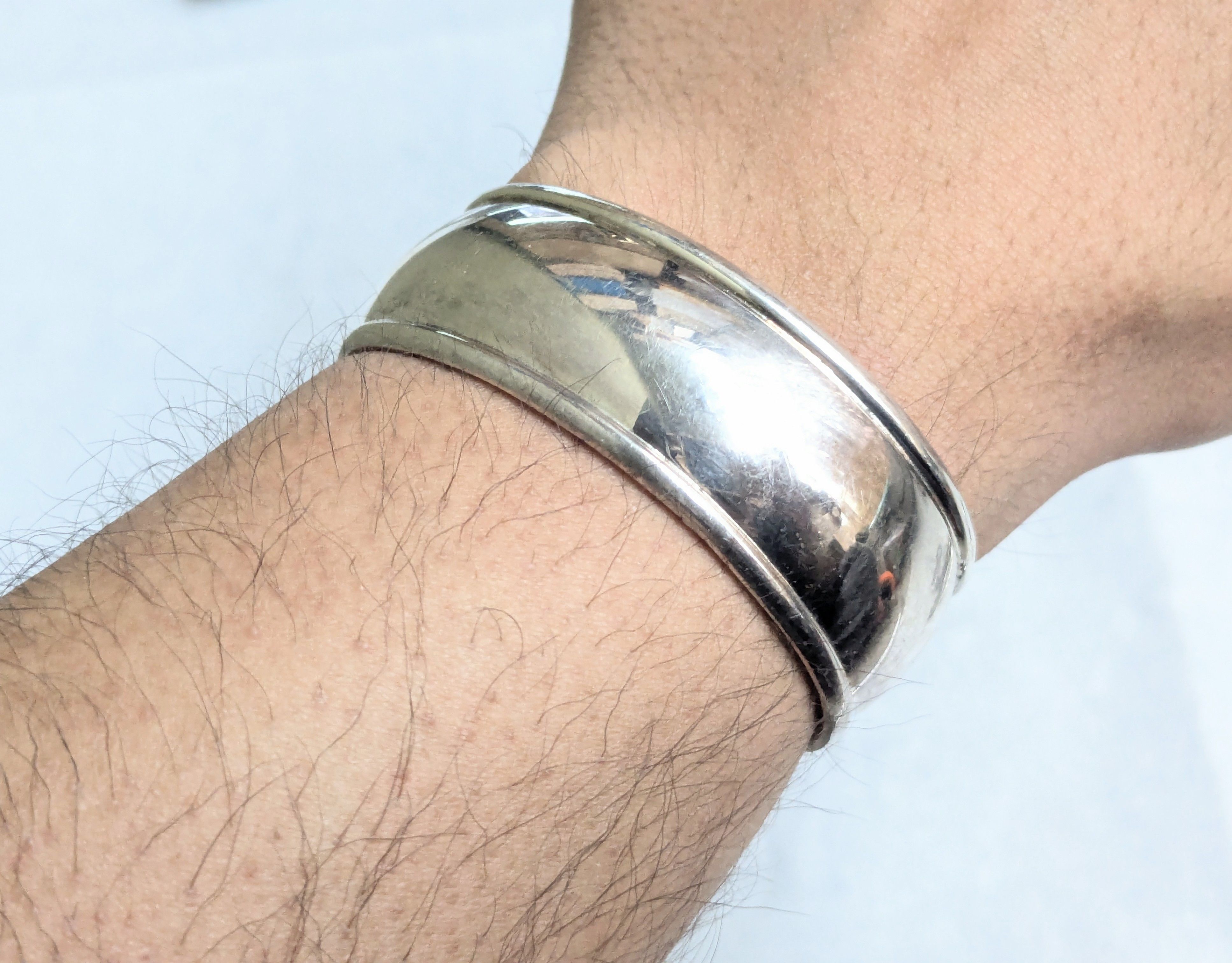 Jewelry Vintage Sterling Silver Cuff Bracelet 6" Mexico Size ONE SIZE - 8 Thumbnail