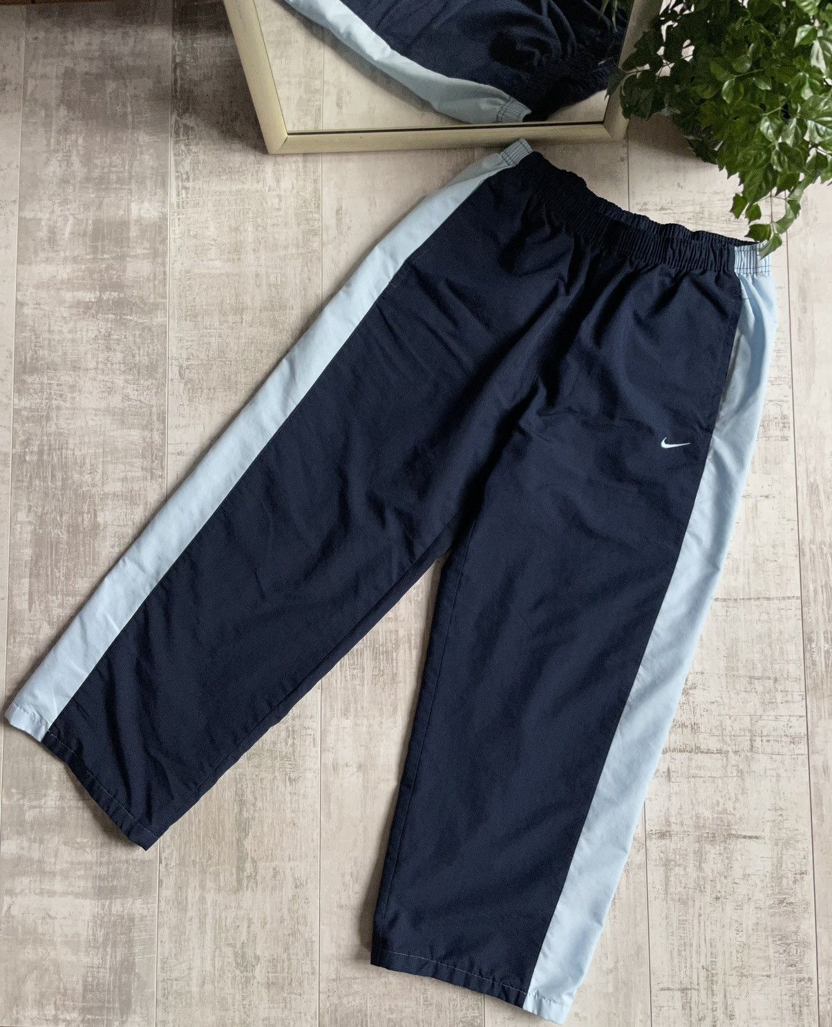 Nike × Vintage Vintage Nike Track Pants Y2K Blue Swoosh Drill Size US 30 / EU 46 - 3 Thumbnail