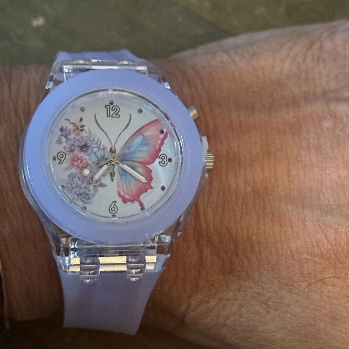 Other Light purple jelly band LED butterfly watch Size ONE SIZE - 4 Thumbnail