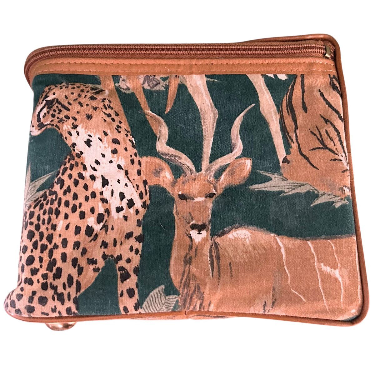 Other Vintage Herz Safari Jungle Animal Print Travel Cosmetic Bag Size ONE SIZE - 2 Thumbnail