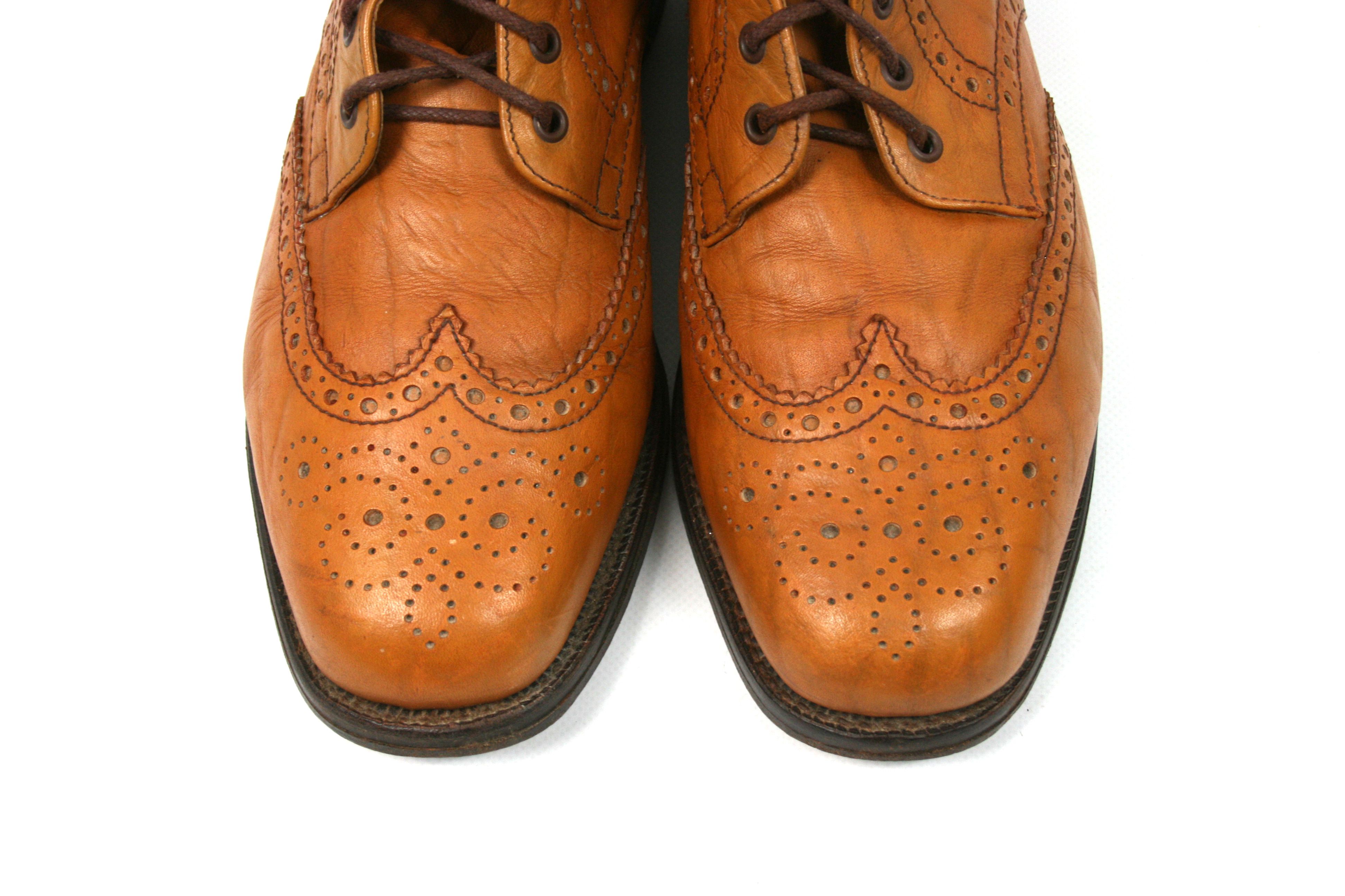 Sanders Leather Brogue Boots Made in England Size US 12 / EU 45 - 4 Thumbnail