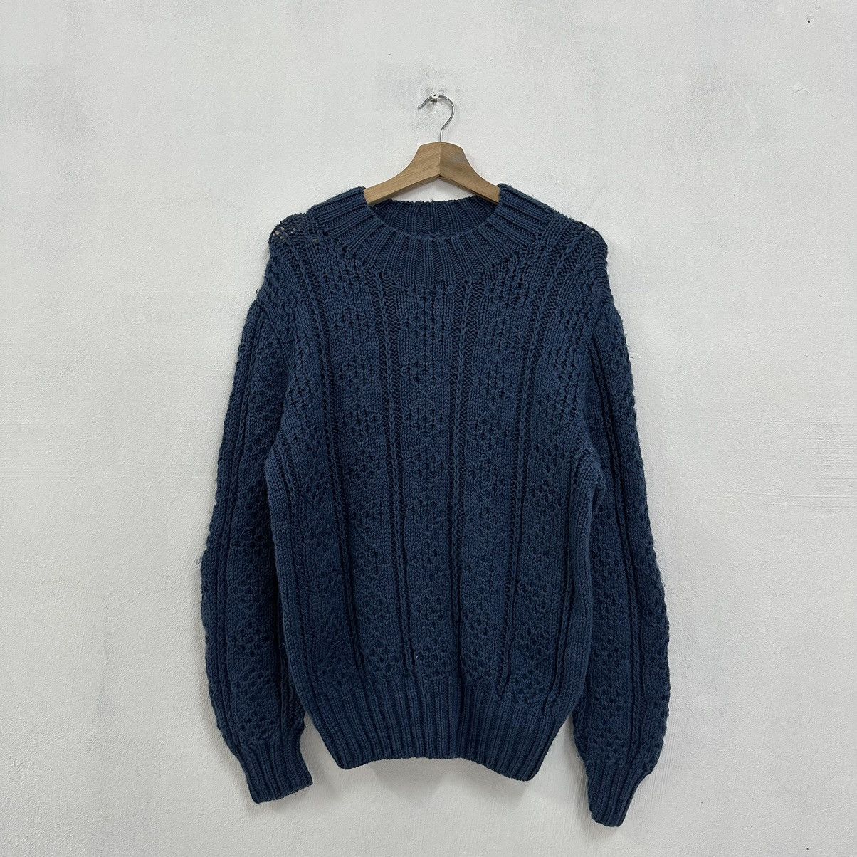 Aran Isles Knitwear × Japanese Brand × Vintage Vintage Japanese Japan Knitwear Diamond Sweater Jumper Size US L / EU 52-54 / 3 - 1 Thumbnail
