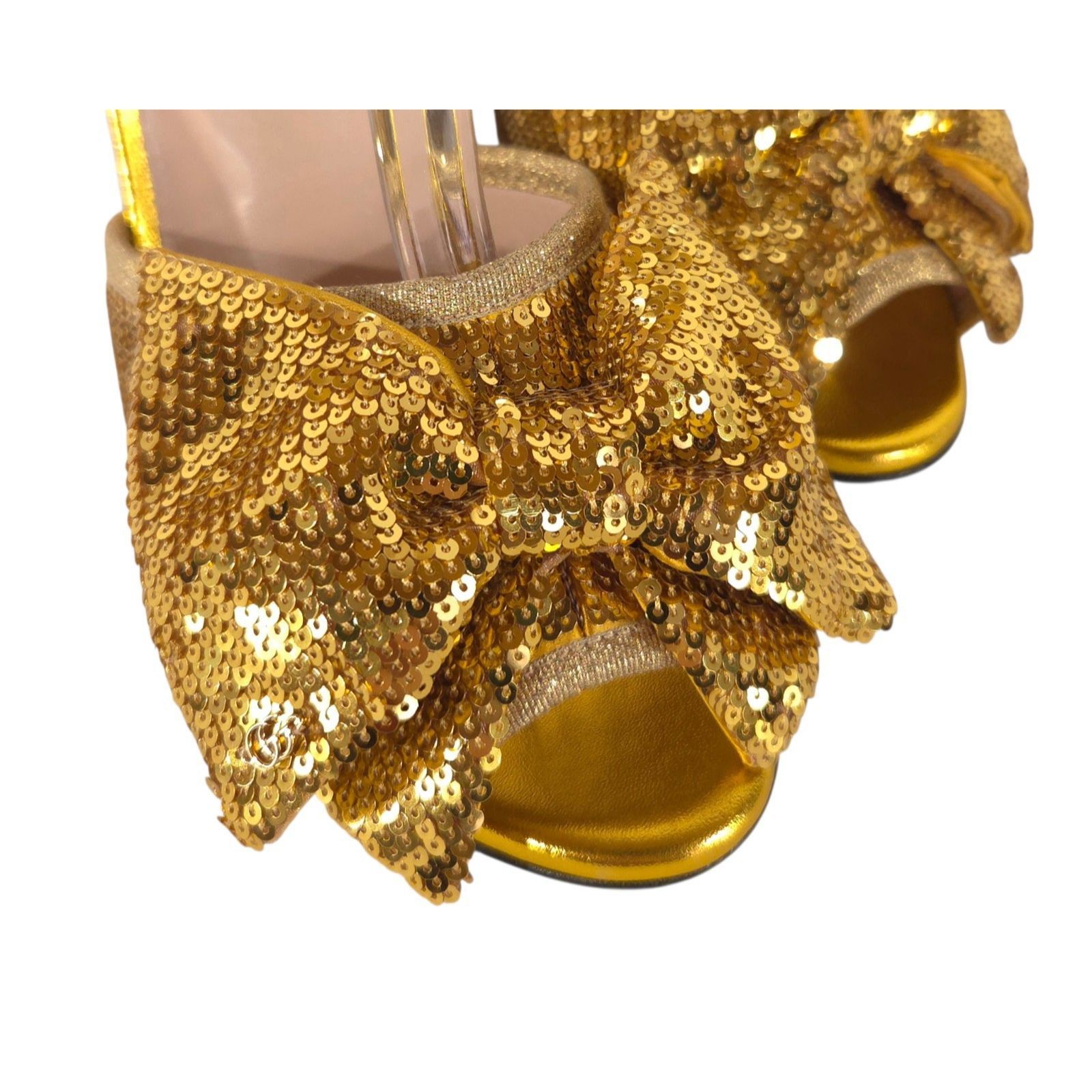 Gucci Gucci Sequin Bow Lace-Up Espadrille Wedge Sandals US 8 EU 38 Size US 8 / IT 38 - 3 Thumbnail