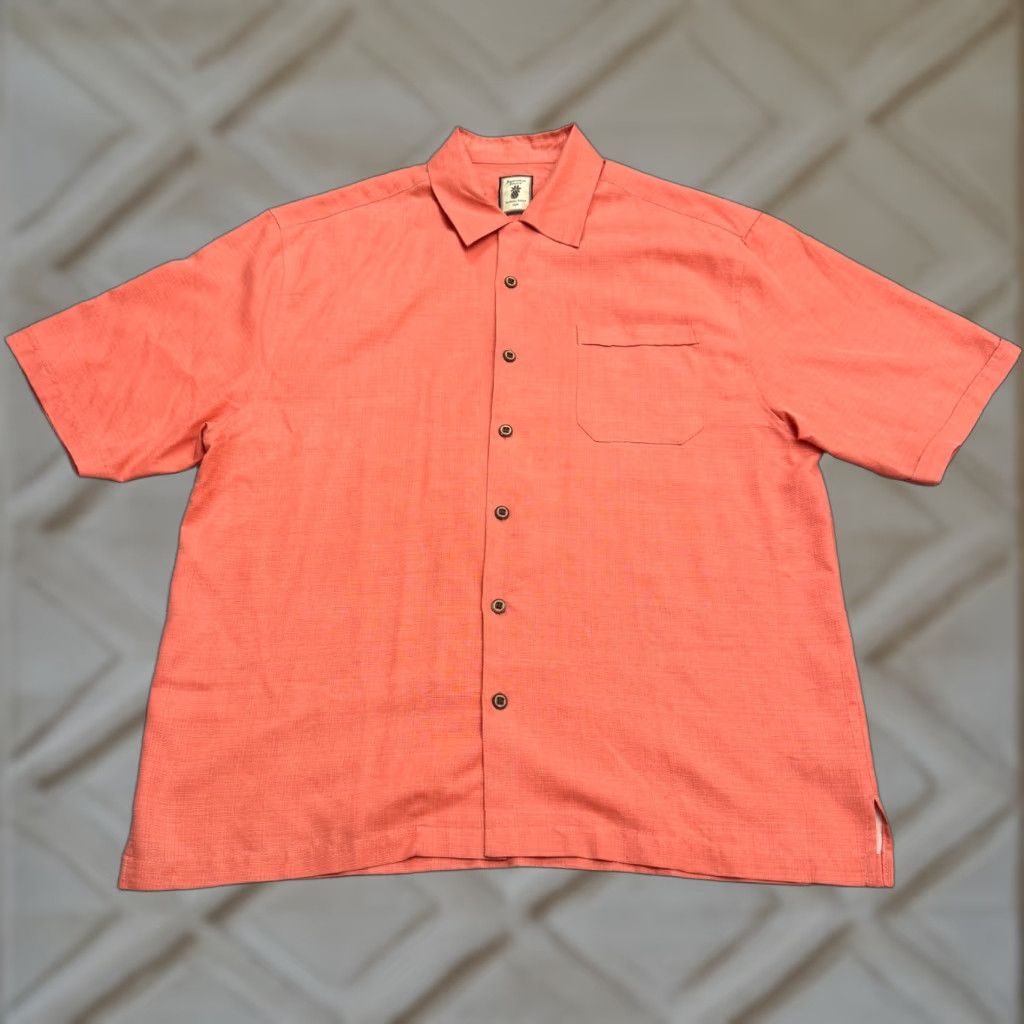 Vintage Jamaica Jaxx Button-Down Shirt Mens Large Coral Short Sleeve Silk Vacahun Hawaiian Beach Vacation Shirt L Mens Size US L / EU 52-54 / 3 - 1 Thumbnail