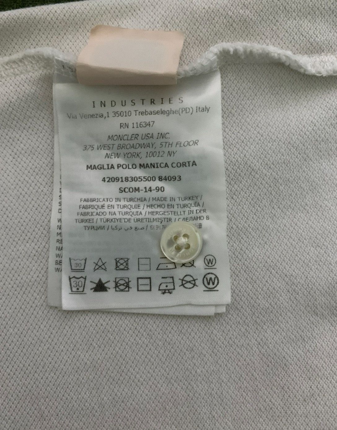 Moncler polo size M white