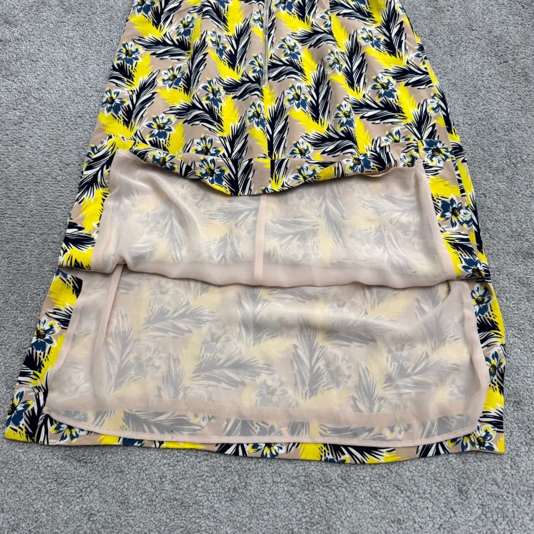 J.Crew J.Crew Silk Midi Sheath Dress Womens 8 Yellow Blue Floral Sleeveless Sundress Size M / US 6-8 / IT 42-44 - 5 Thumbnail