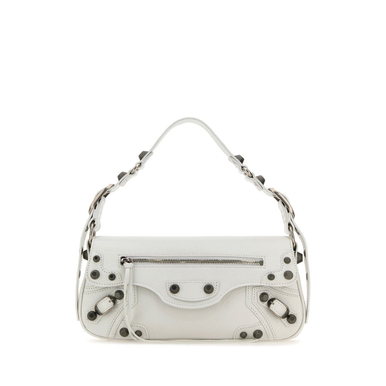 BALENCIAGA Le Cagole Sling Small White Leather Shoulder Bag