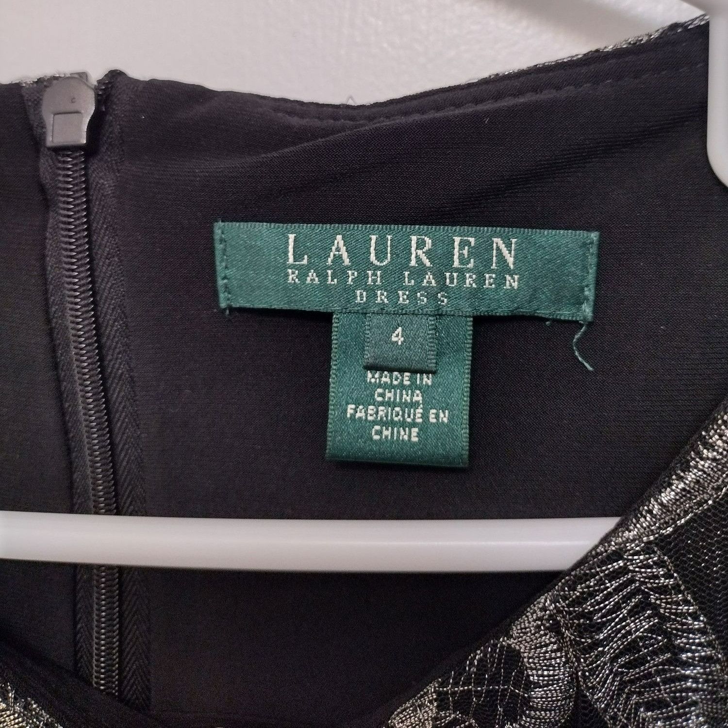 Lauren Ralph Lauren Lauren Ralph Lauren Silver Lace Overlay Black Mini Party Dre Size S / US 4 / IT 40 - 2 Thumbnail