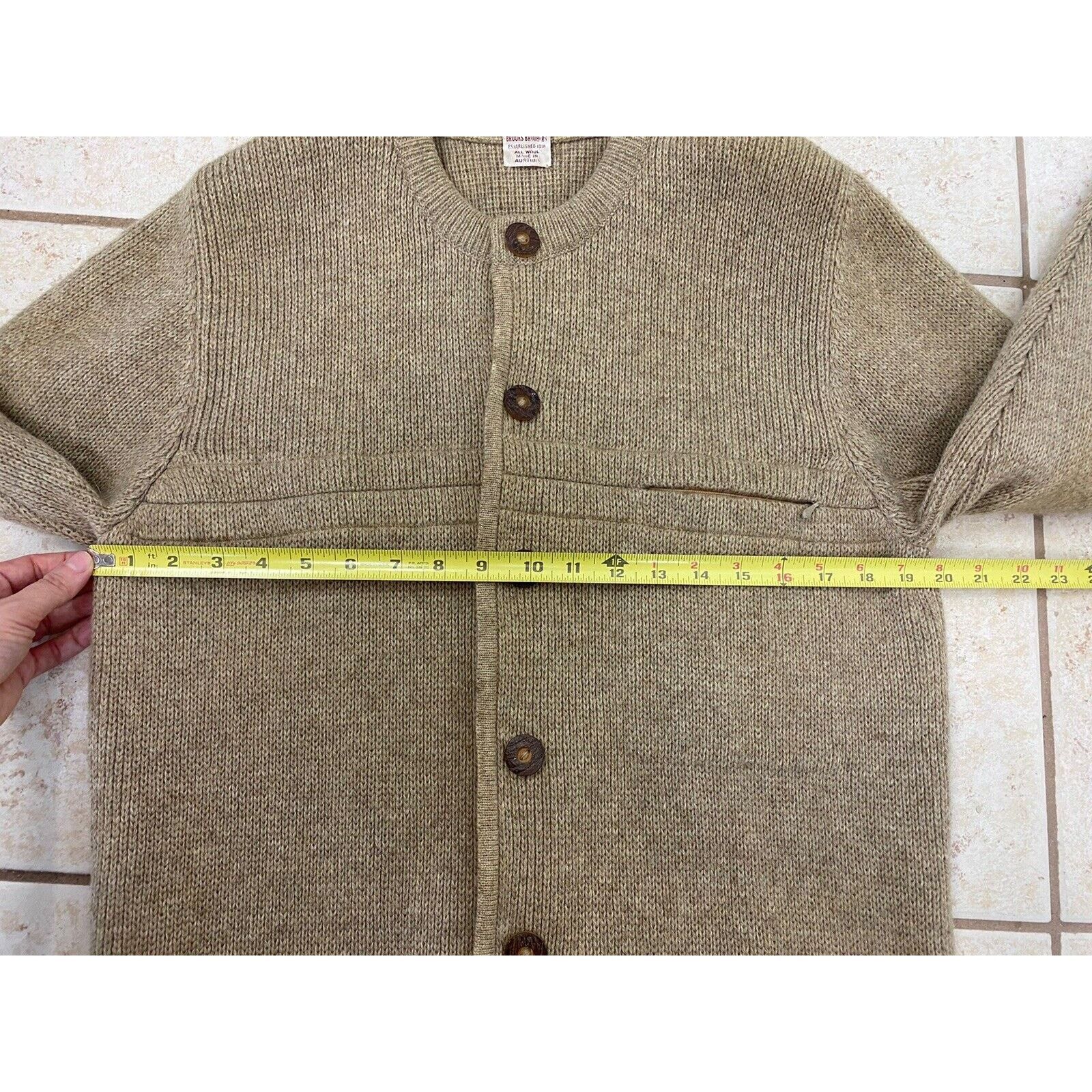 Brooks Brothers VTG Brooks Brothers Cardigan Sweater Wool Tan Brown Chunky Size L / US 10 / IT 46 - 12 Thumbnail
