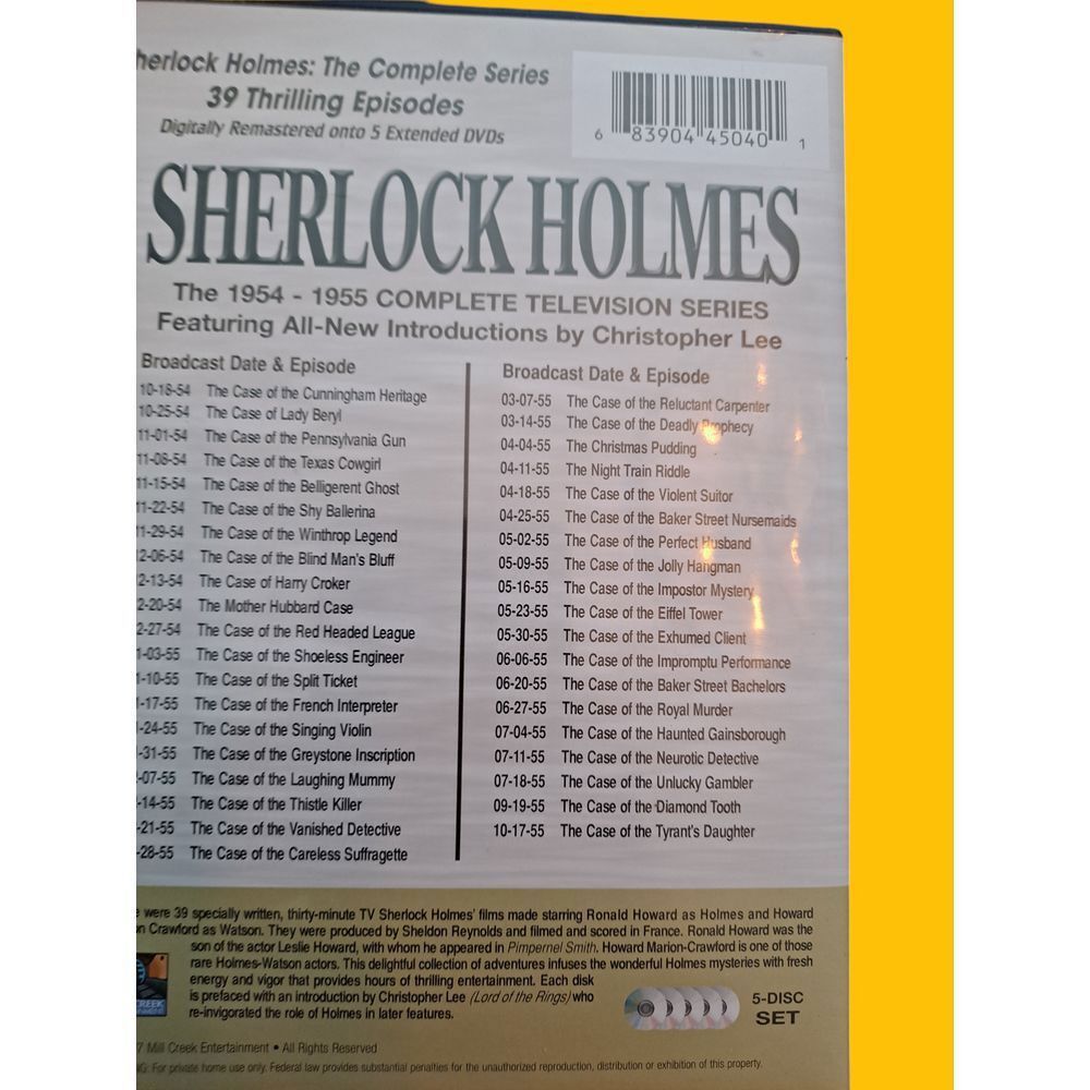 Other Sherlock Holmes Complete TV Series 1954-1955 39 Episodes DVD Size ONE SIZE - 5 Thumbnail
