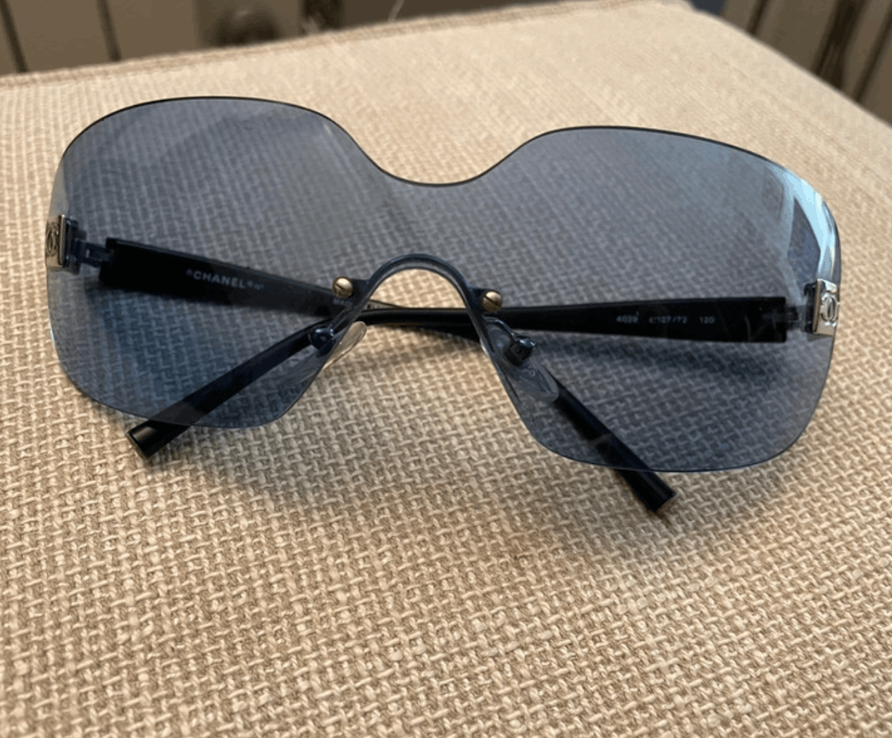 Chanel CHANEL Sunglasses 4029 Mask Rimless Rhinestone 4017 Vintage Size ONE SIZE - 3 Thumbnail