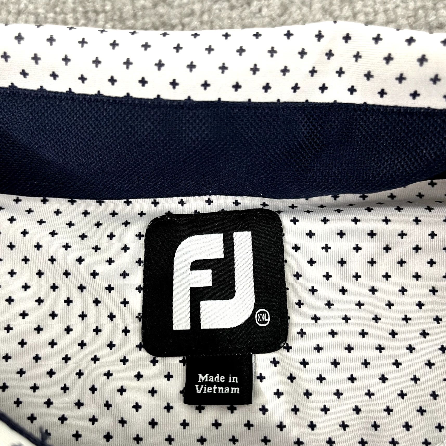 Footjoy FootJoy Polo Shirt Mens 2XL White Geometric Classic Sport Shirt Men Adjustable Stretch Size US XXL / EU 58 / 5 - 3 Thumbnail