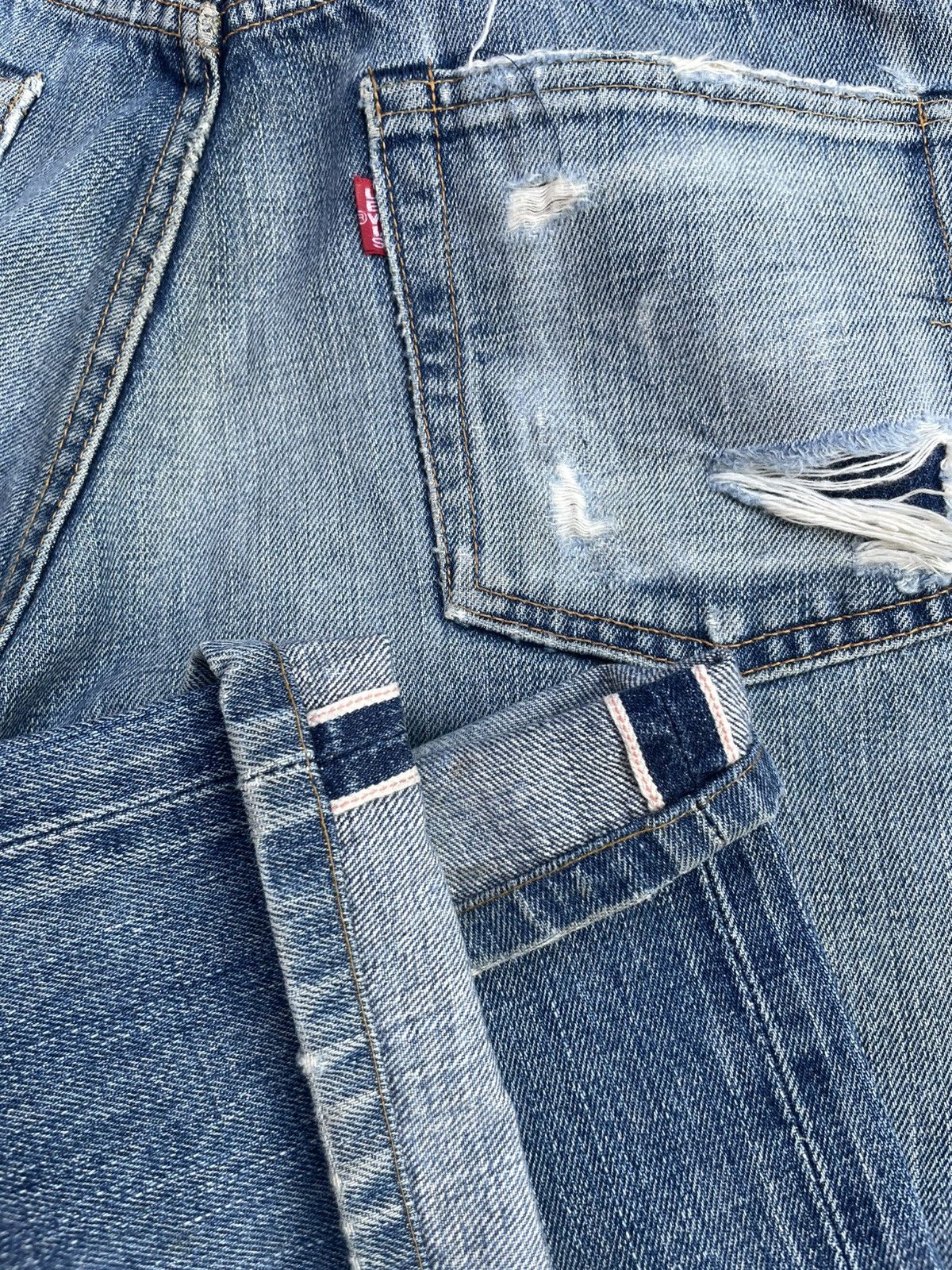 Levi's Vintage Levi’s 502XX Selvedge Distressed Size US 31 - 24 Thumbnail