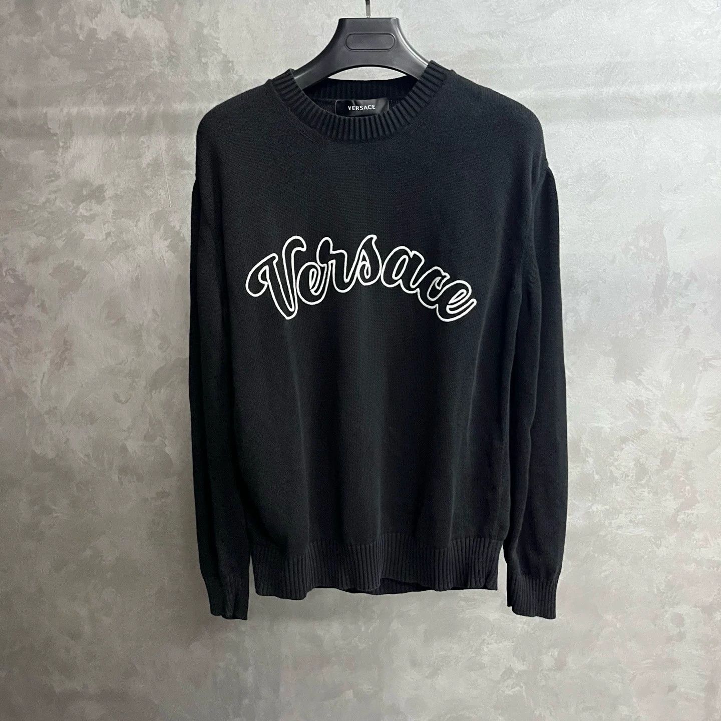Versace Versace Black Embroidered Crewneck Sweater Size US L / EU 52-54 / 3 - 1 Thumbnail