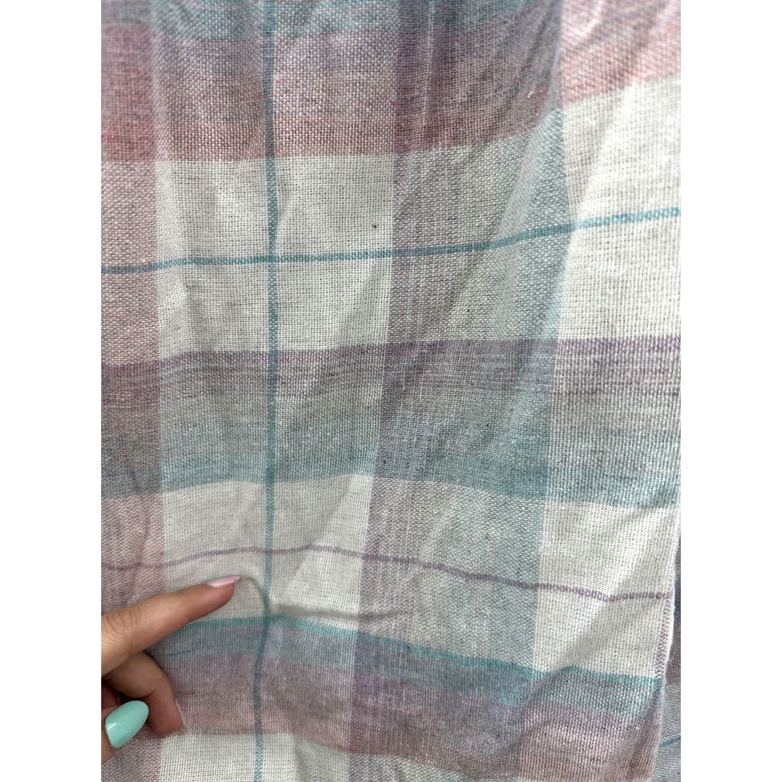 Pinko VINTAGE Jr. Things Skirt Size 7 Pink Blue Plaid Knee Length A-Line Womens Size 28" / US 6 / IT 42 - 3 Thumbnail