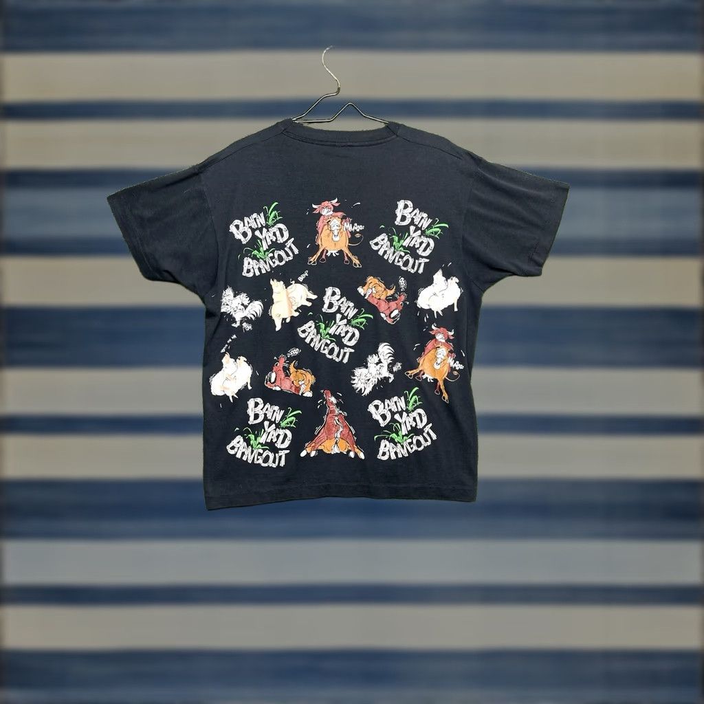 Vintage VINTAGE Screen Stars T-Shirt Mens XL Black 90s Stitch Graphic Print Crew Neck Short Sleeve Cotton Single Stitch Nature Animals Size US XL / EU 56 / 4 - 1 Thumbnail