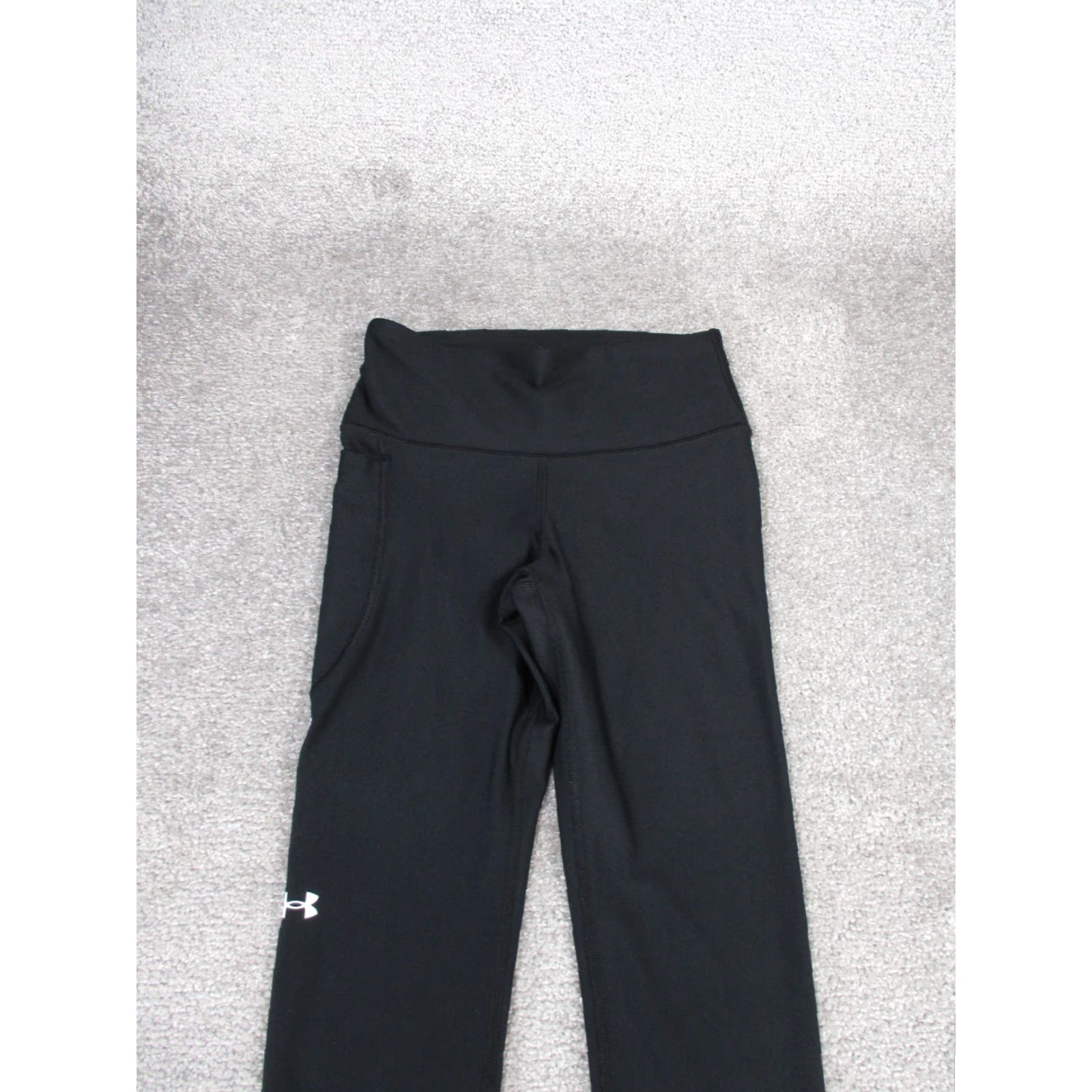 Under Armour VINTAGE Under Armour Leggings Womens Small Black Compression Cropped Athletic Activewear Yoga Running & Training Women Size 28" / US 6 / IT 42 - 2 Thumbnail