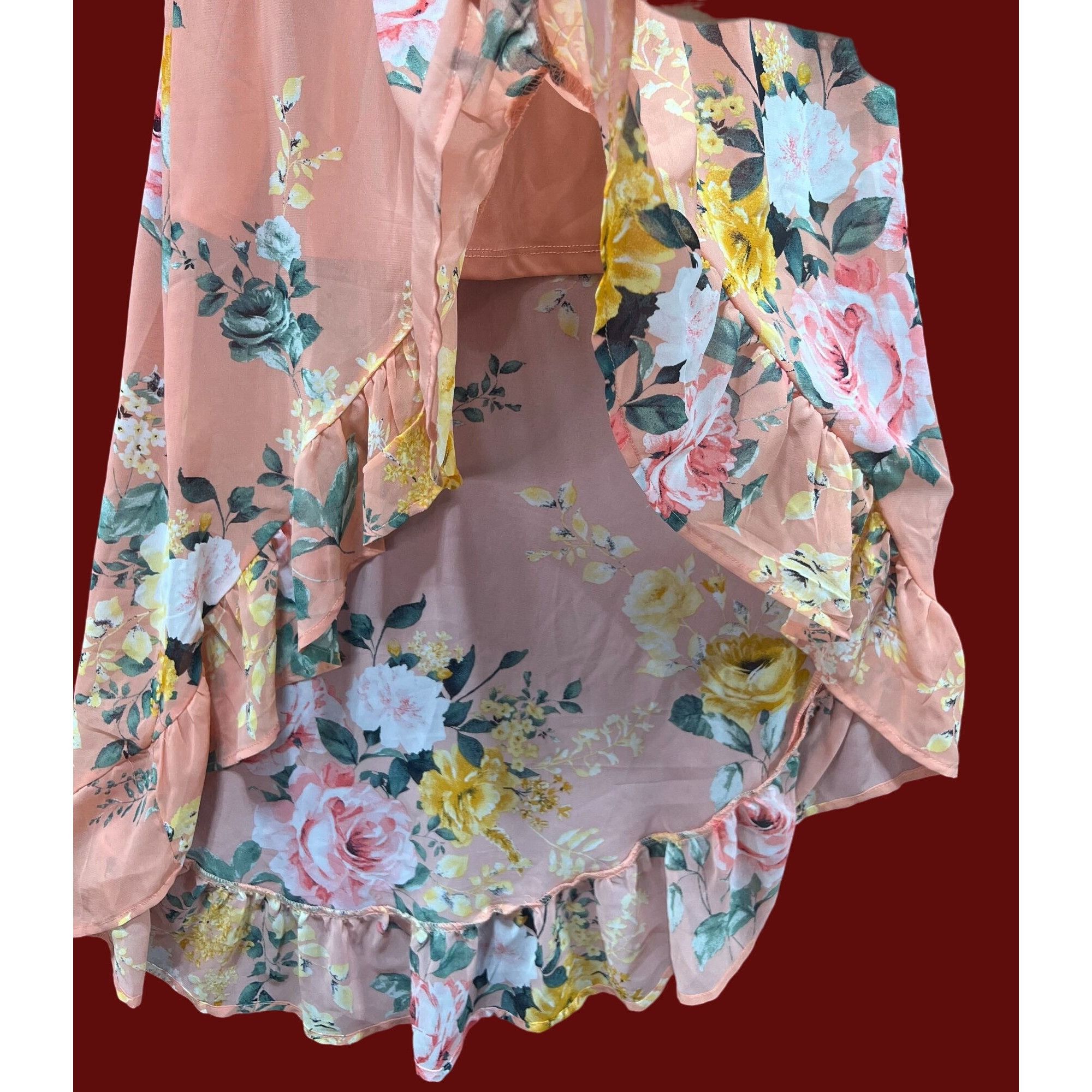 rue21 Rue 21 - Women's Sumer Sleeveless High Low Hem Ruffle Floral Size XXS / US 00 / IT 34 - 8 Thumbnail