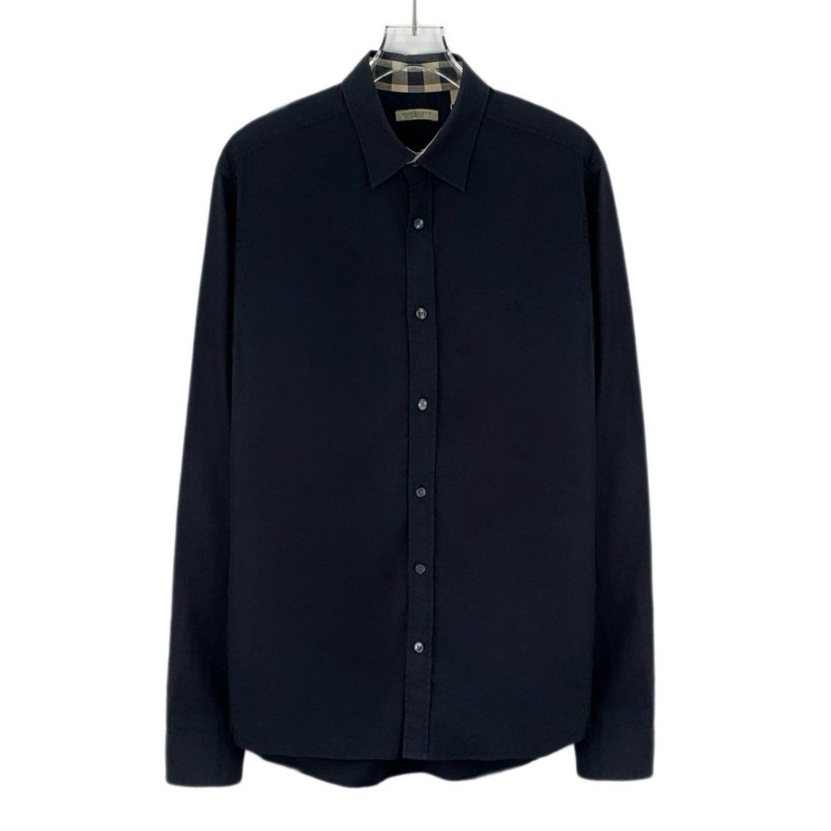Burberry Burberry Black Cotton Collared Long Sleeve Shirt K26WX Size US L / EU 52-54 / 3 - 1 Thumbnail