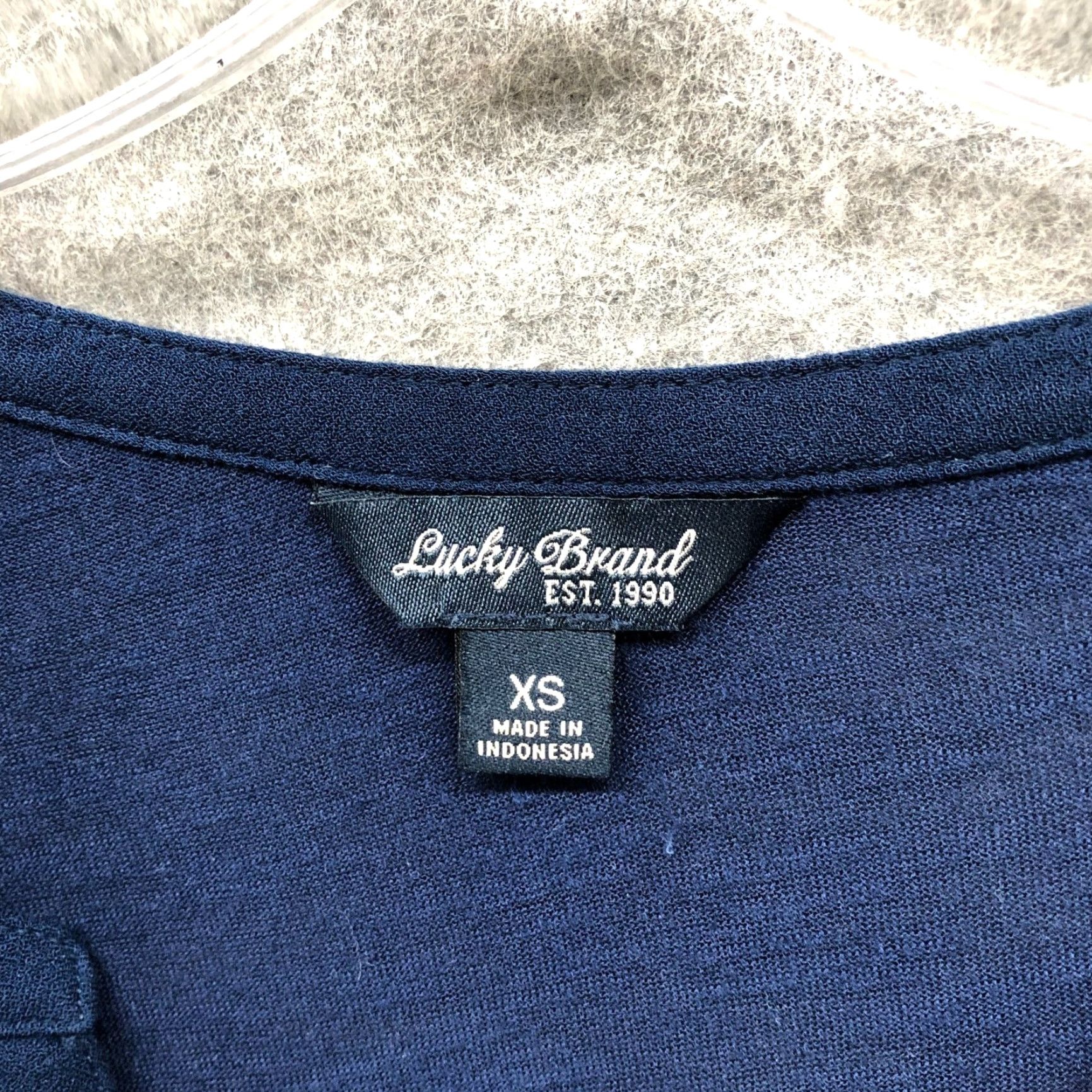 Lucky Brand Lucky Brand Shirt Womens XS Blue Popover Long Sleeve V-Neck Button Blouse Casual Lightweight Size XS / US 0-2 / IT 36-38 - 7 Thumbnail