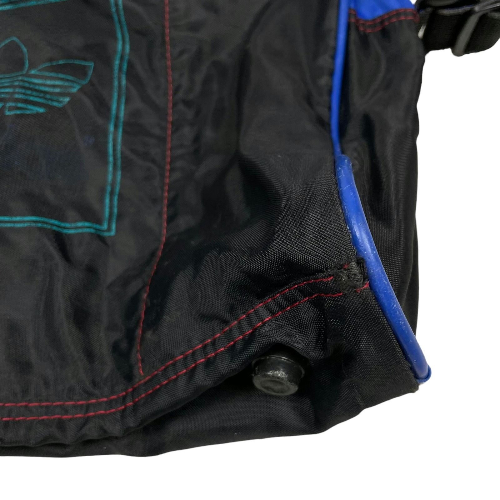 Adidas × Vintage Adidas Adults Black Blue Zipper Logo Crossbody Backpack Size ONE SIZE - 7 Thumbnail