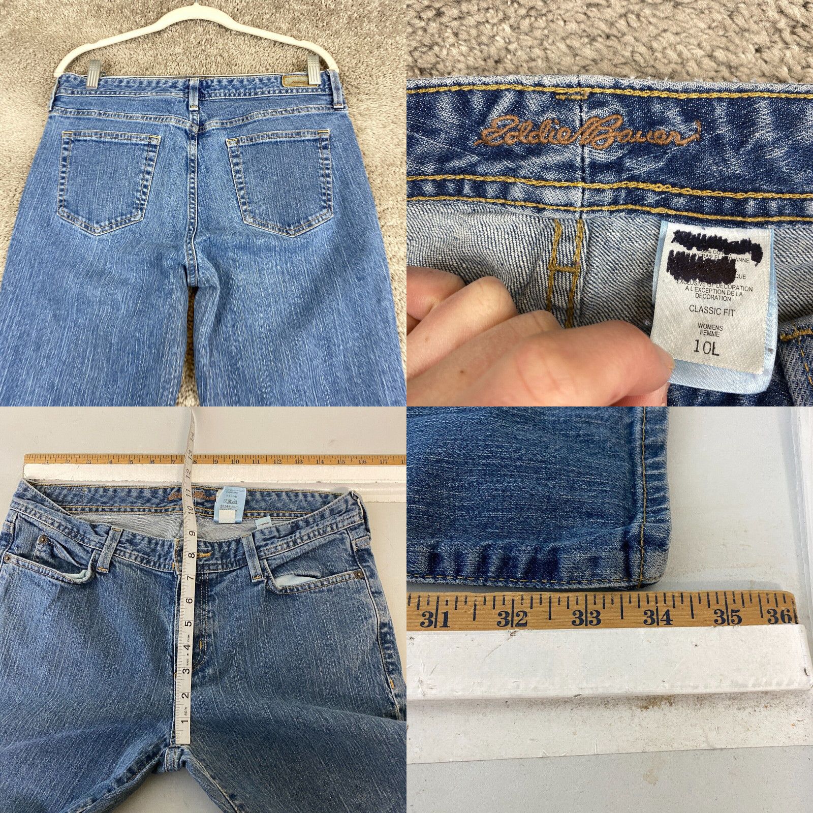 Eddie Bauer Eddie Bauer Classic Fit Bootcut Jeans Women's 10 Long Blue ...