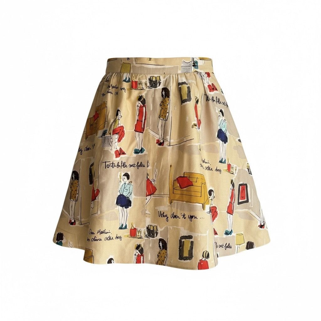 Kate Spade Kate Spade Silk-Blend Illustrated Skirt – Size 4 Size 27" / US 4 / IT 40 - 1 Thumbnail