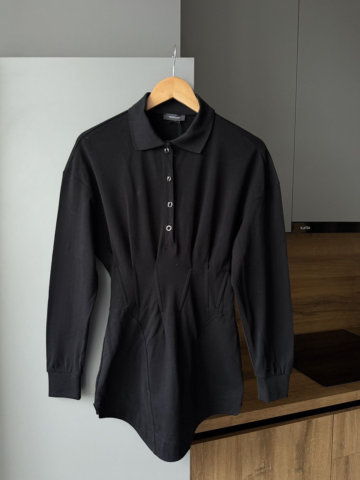 Mugler Mugler Black Corseted Polo Mini Dress Size XXS / US 00 / IT 34 - 1 Thumbnail