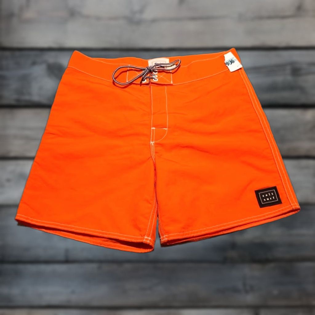 Vintage Salt Surf Men's Board Shorts USA Orange 30 Drawstring Pockets Beach Surfing Made in USA Polyester Microfiber Unlined Regular Bottom Size US 30 / EU 46 - 1 Thumbnail