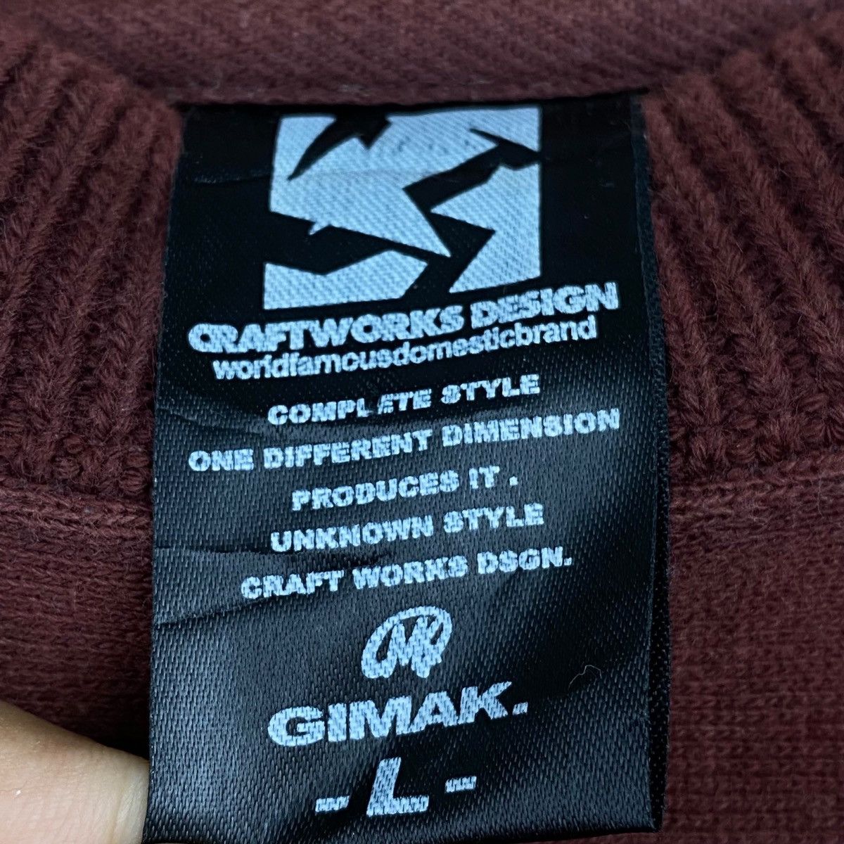 Japanese Brand × Vintage Vintage Craftworks Design Gimak Crewneck Sweatshirt Dark Red Size US XL / EU 56 / 4 - 8 Thumbnail