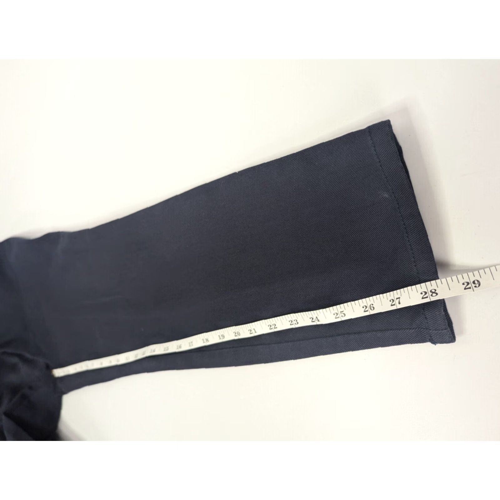 Vintage St John Pants Women's Size 12 Straight Leg Navy Flat Front Chino Trousers Size 34" / US 12 / IT 48 - 6 Thumbnail
