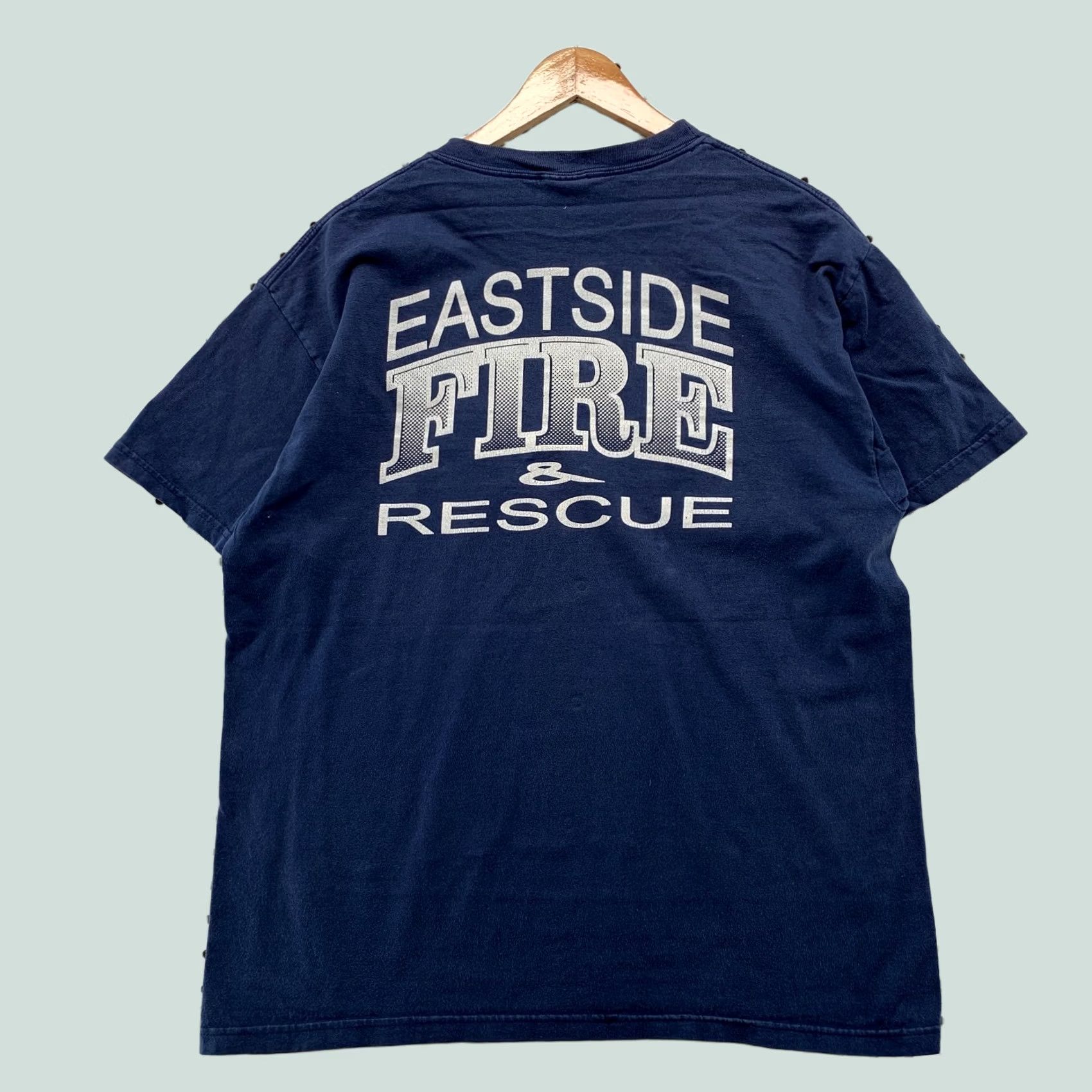 Hanes Vintage Eastside Fire Rescue Shirt Mens Large Navy Blue USA Fire Department FIre Department USA Shirt Size US L / EU 52-54 / 3 - 1 Thumbnail