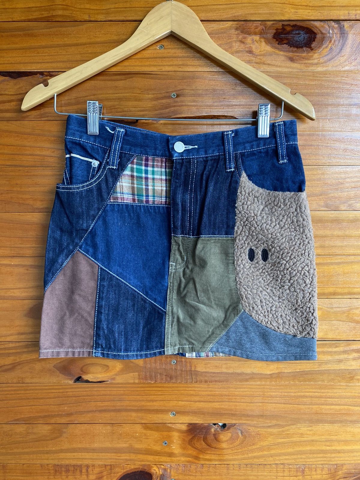 Ne-Net Ne-net Patchwork Denim Mini Skirt Designer Avant-Garde Size 26" / US 2 / IT 38 - 3 Thumbnail