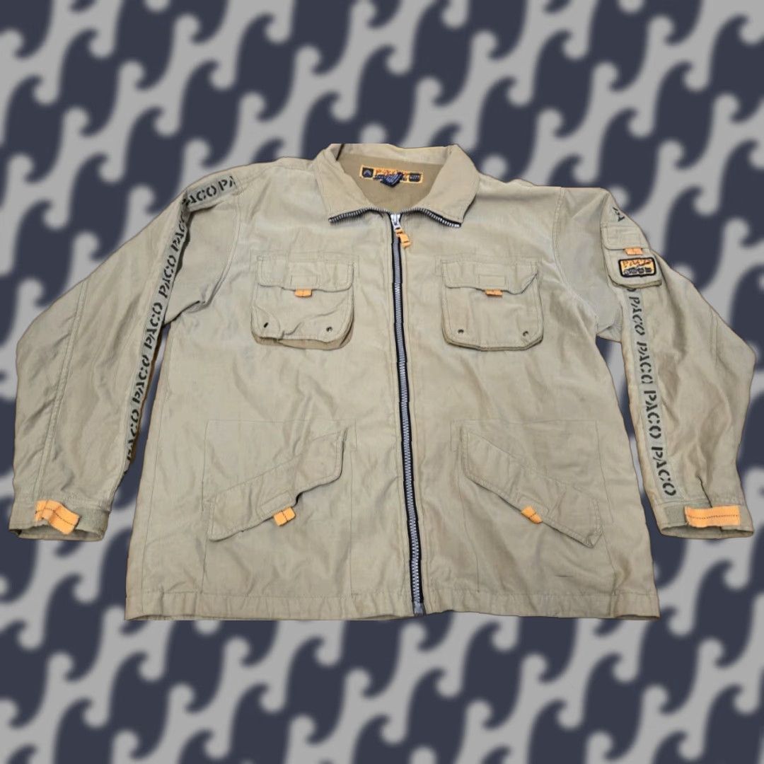 Vintage VINTAGE Paco Endurance-44 Jacket Men XL Beige Pockets Zipper Jungle Look Sports Size US M / EU 48-50 / 2 - 1 Thumbnail