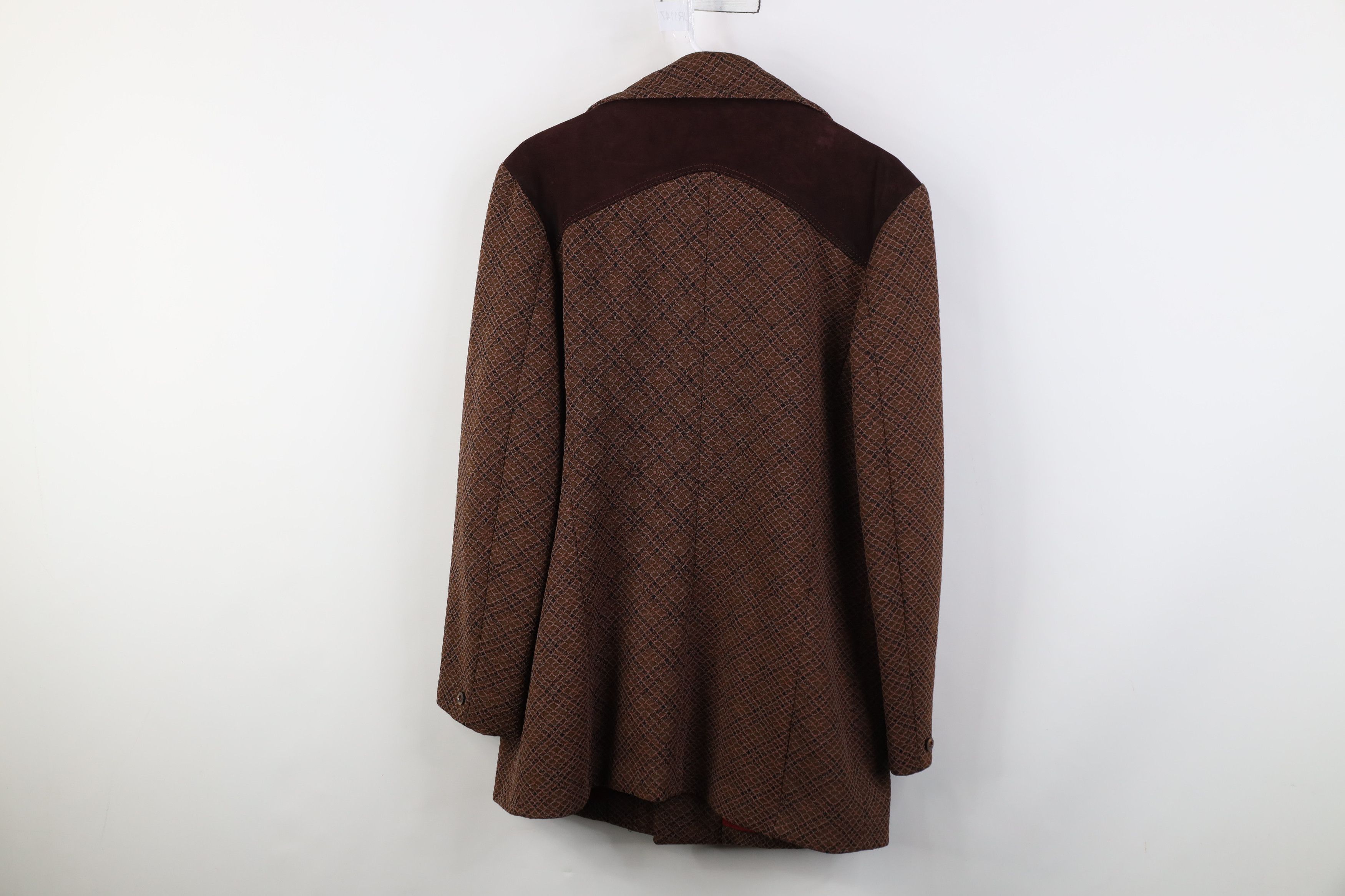 Vintage Vintage 60s 70s Streetwear Knit Button Jacket Blazer Plaid Size US XXL / EU 58 / 5 - 14 Thumbnail