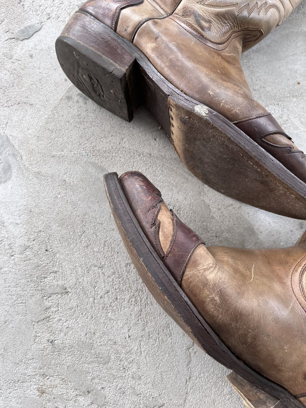 Cowboy Equipment Vintage Sancho Leather Western Cowboy Boots Rare AvantGarde Size US 8 / EU 41 - 8 Thumbnail