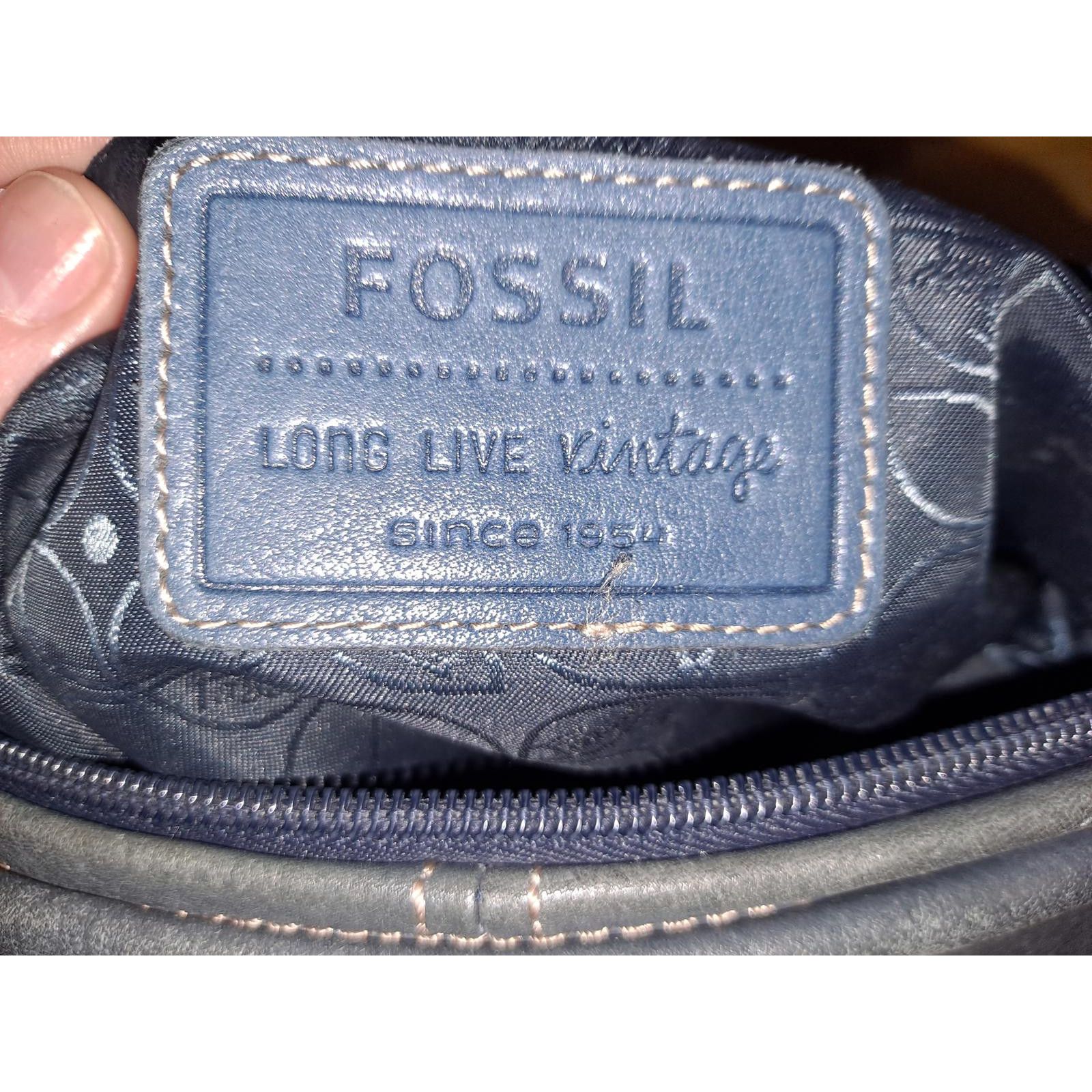 Fossil Fossil Purse Blue Leather Adjustable Crossbody Shoulder Bag Size ONE SIZE - 7 Thumbnail