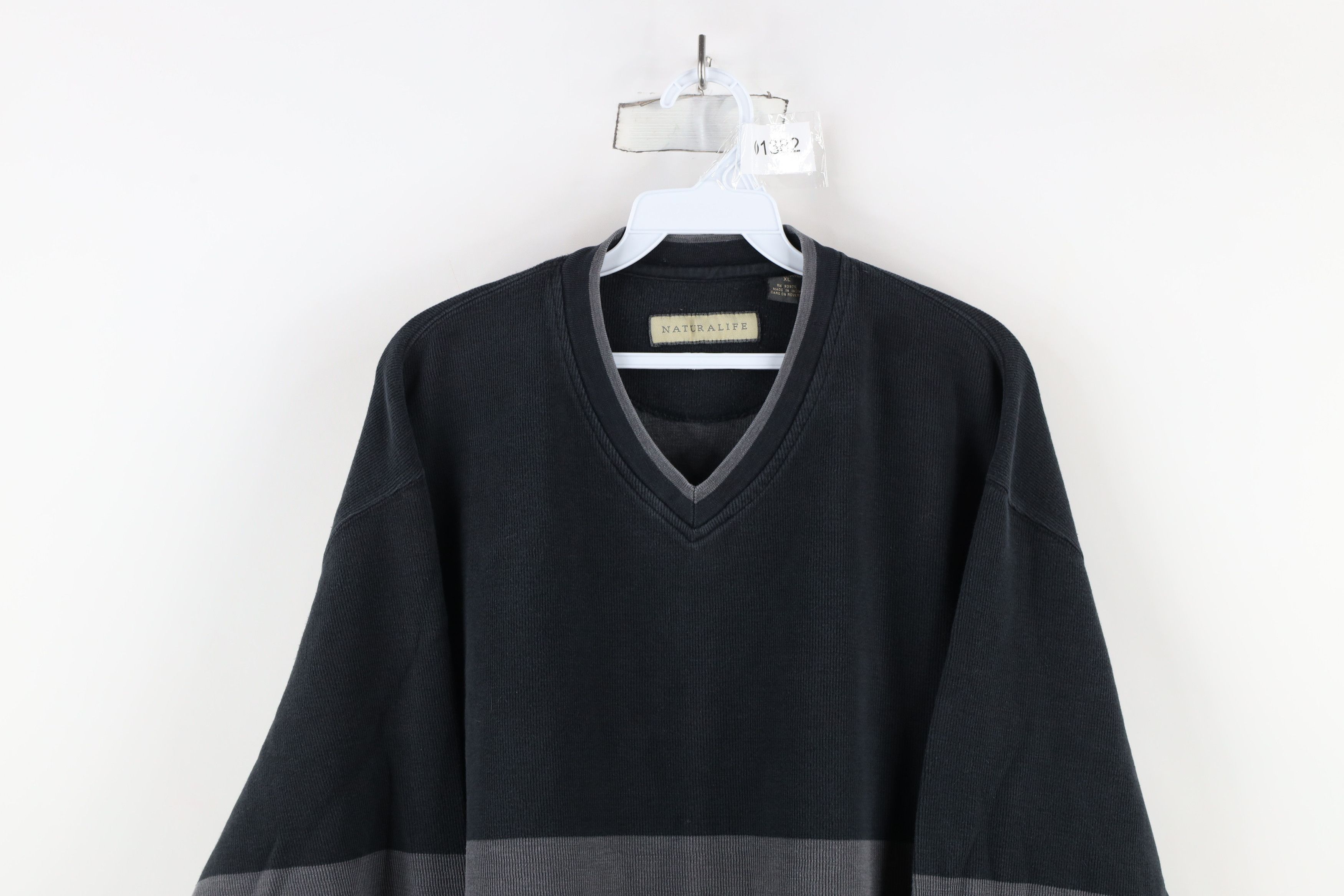 Vintage Vintage 90s Streetwear Block Ribbed Knit Long Sleeve T-Shirt Size US XL / EU 56 / 4 - 2 Thumbnail