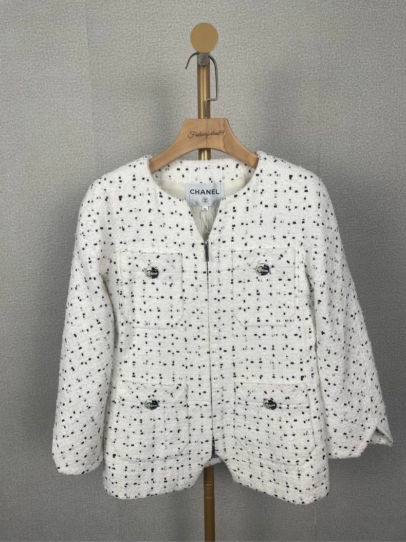 Chanel Chanel White Tweed Jacket Size 34 - dmc Size US XS / EU 42 / 0 - 1 Thumbnail