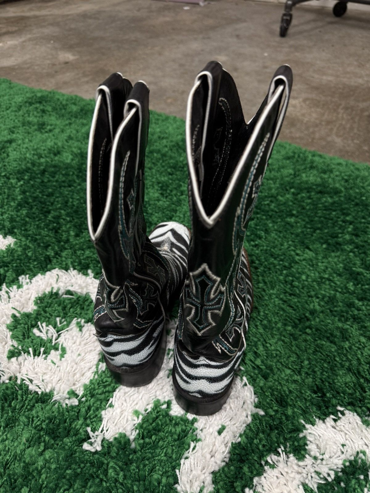 Vintage Vintage Zebra Paint Exotic Leather Cross Cowboy Boots 6.5 Size US 6.5 / EU 39-40 - 5 Thumbnail