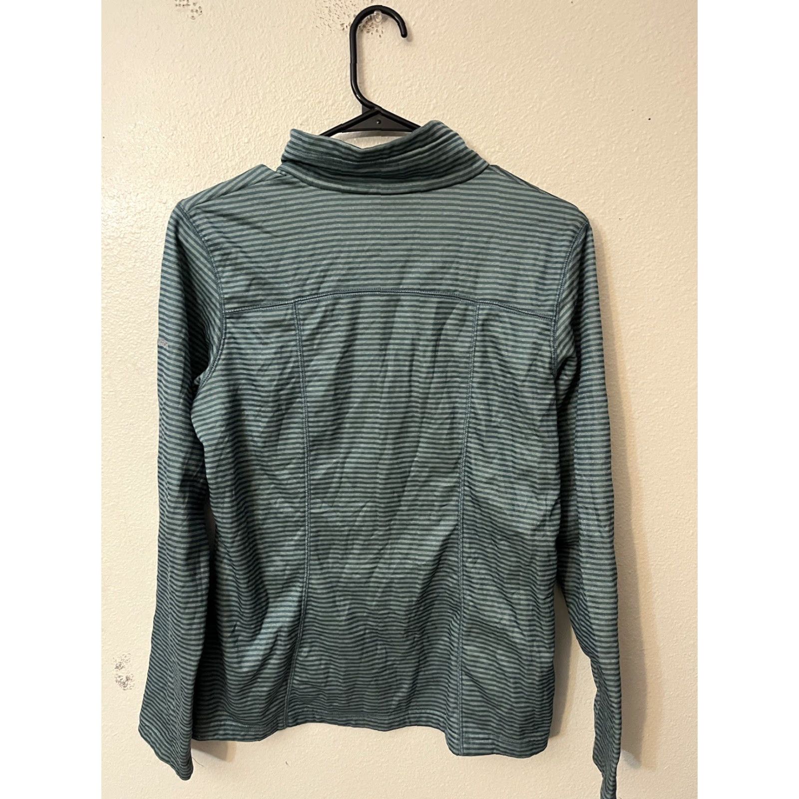 Vintage Columbia Pullover Womens Size M Green Striped 1/4 Zip Fleece Lined Mountain Run Activewear Jacket Size M / US 6-8 / IT 42-44 - 2 Thumbnail