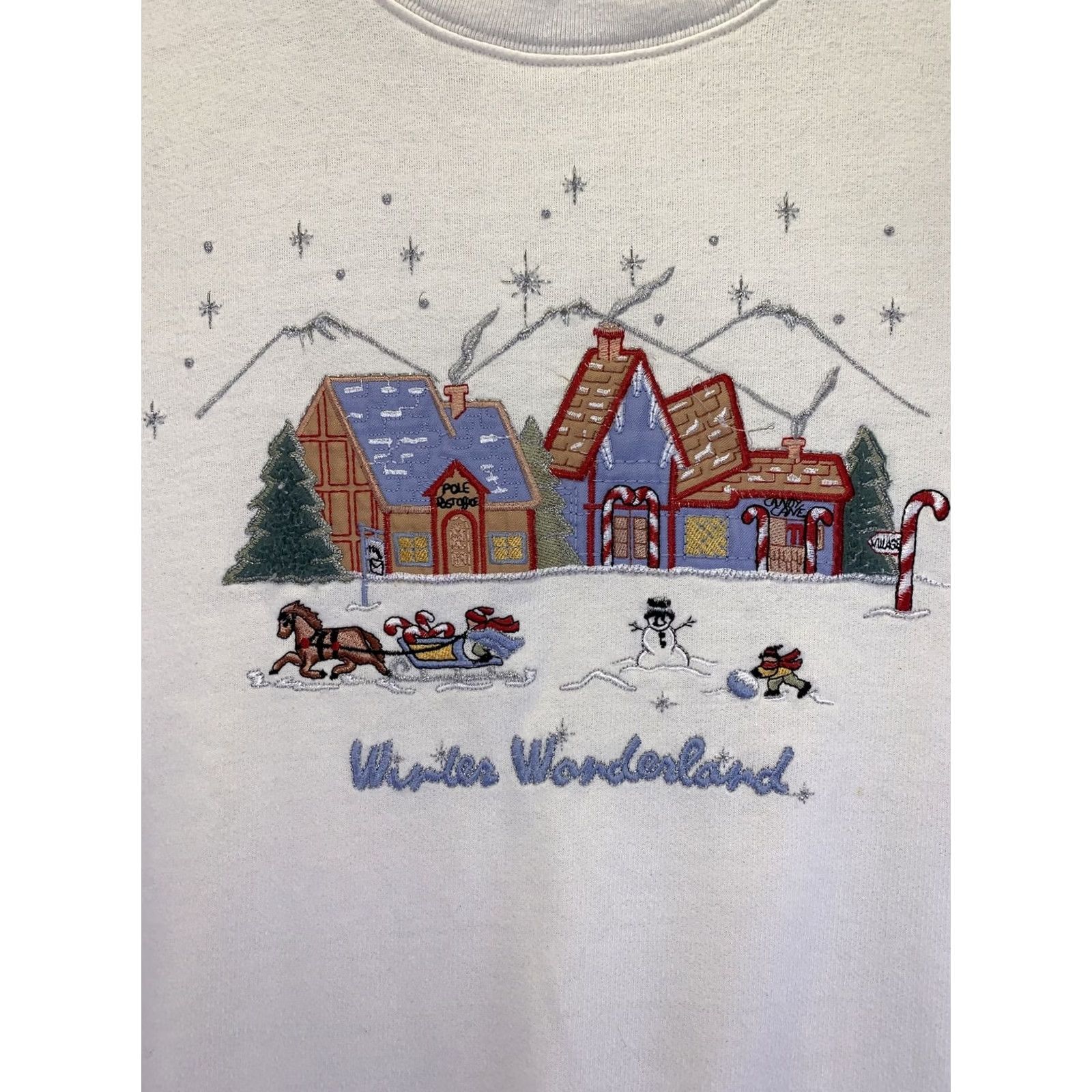 Vintage VINTAGE Bobbie Brooks Winter Womenderland Sweatshirt Ugly Christmas Sweater Sz M White Womens Size M Holiday 1990s - Casual Logo Glow Size M / US 6-8 / IT 42-44 - 3 Thumbnail
